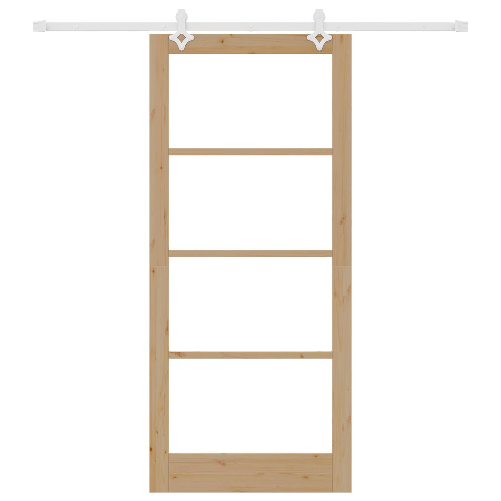 vidaXL Schiebetür mit Zubehör-Set 93x211 cm Massivholz Kiefer
