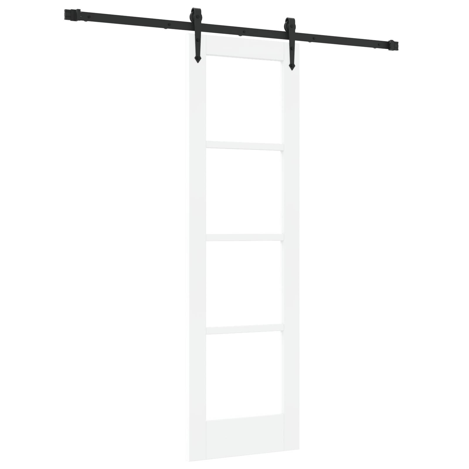 vidaXL Schiebetür mit BeschlägeSet Weiß 61x198,5 cm Massivholz Kiefer