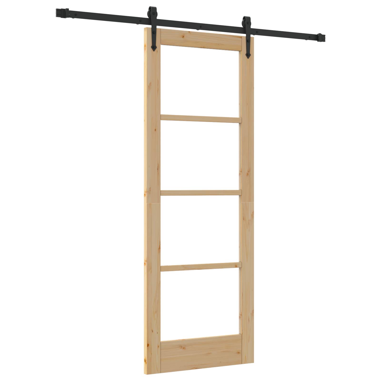 vidaXL Schiebetür mit Zubehör Set 73,5 x 198,5 cm Massivholz Kiefer
