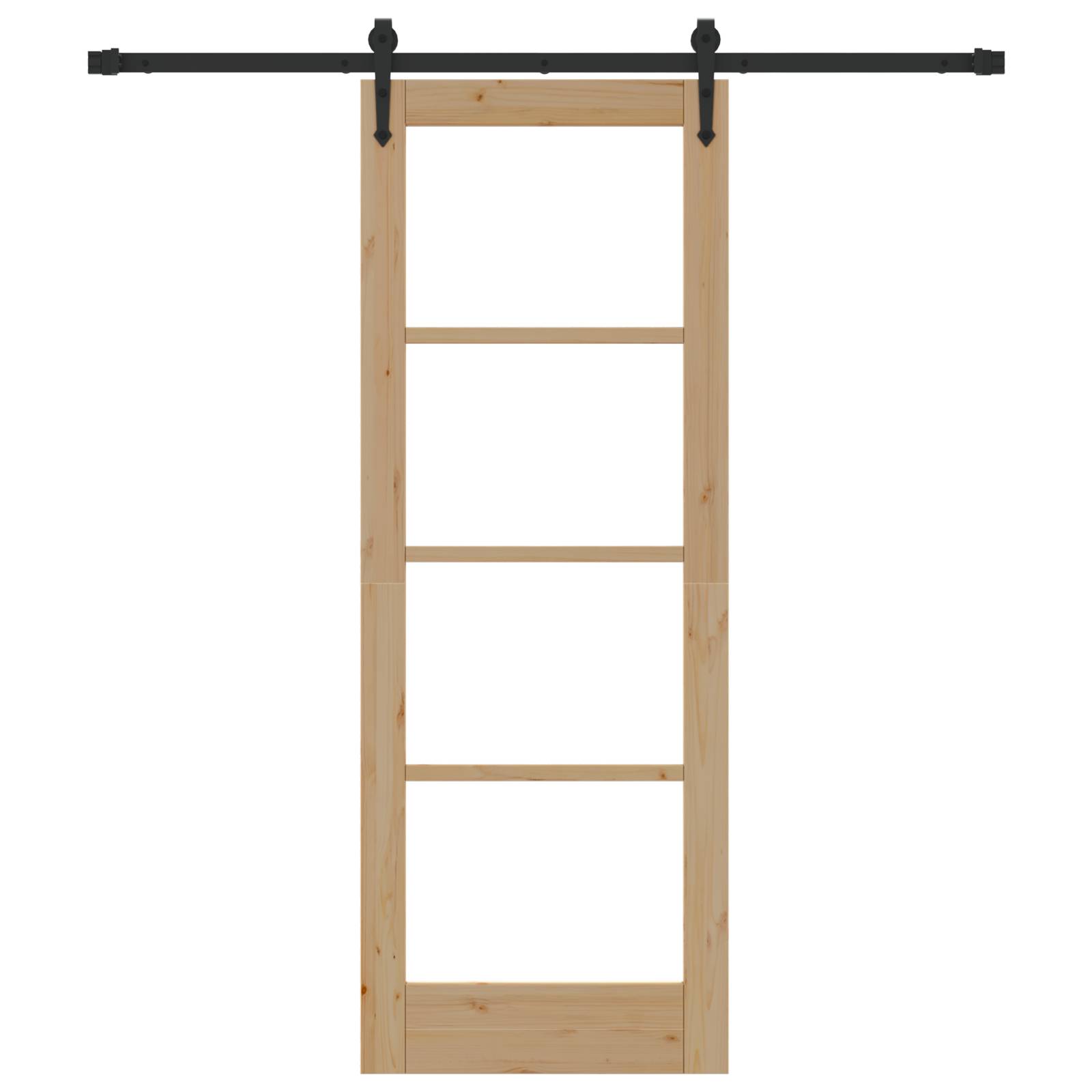 vidaXL Schiebetür mit Zubehör Set 73,5 x 198,5 cm Massivholz Kiefer