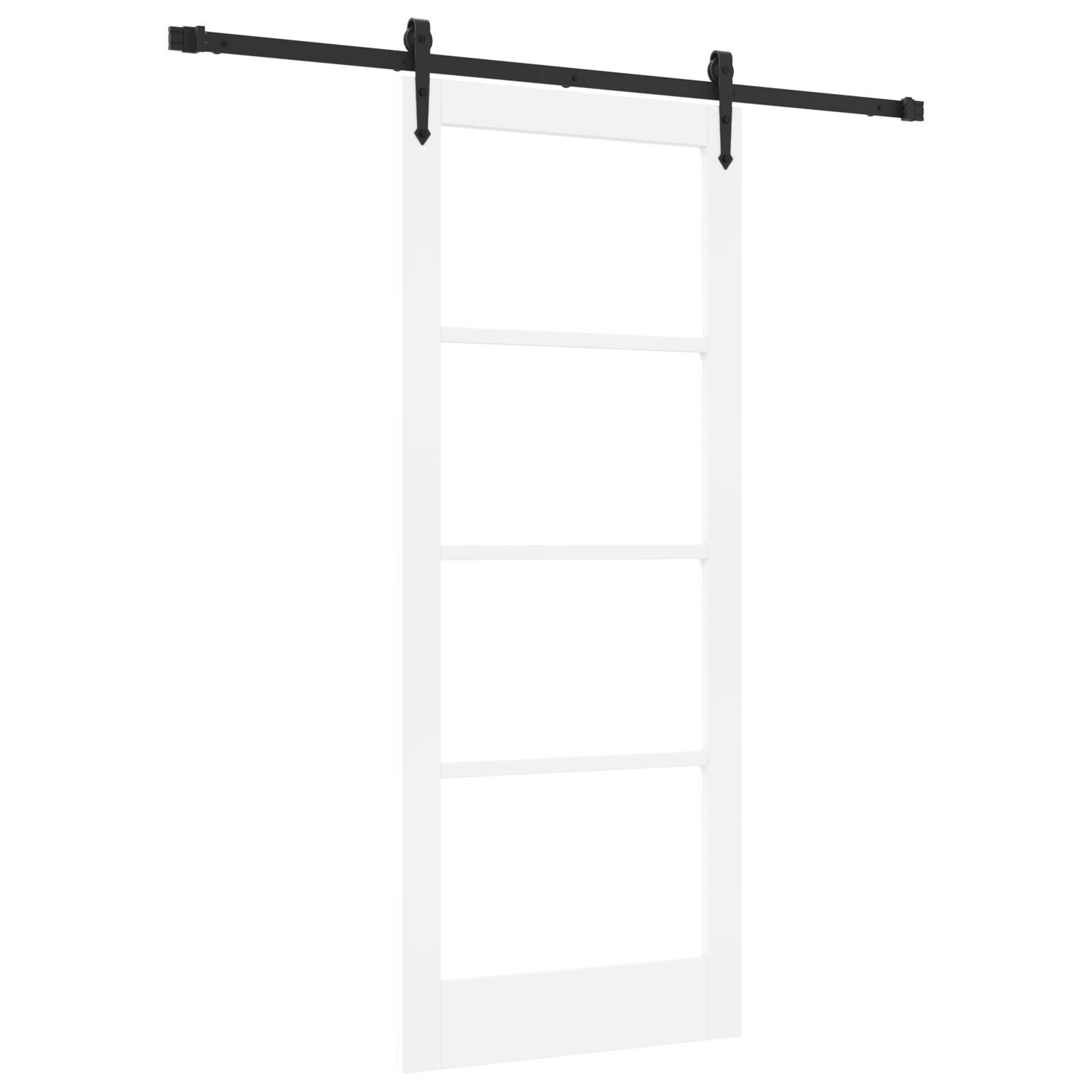 vidaXL Schiebetür mit Beschlägen Set Weiß 83x202 cm Massivholz Kiefer