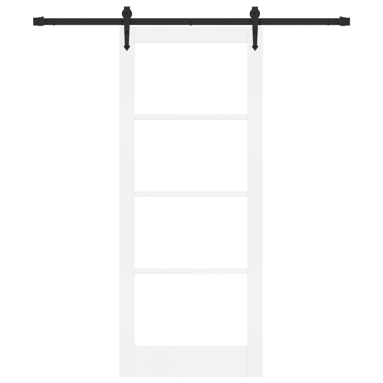 vidaXL Schiebetür mit Beschlägen Set Weiß 83x202 cm Massivholz Kiefer