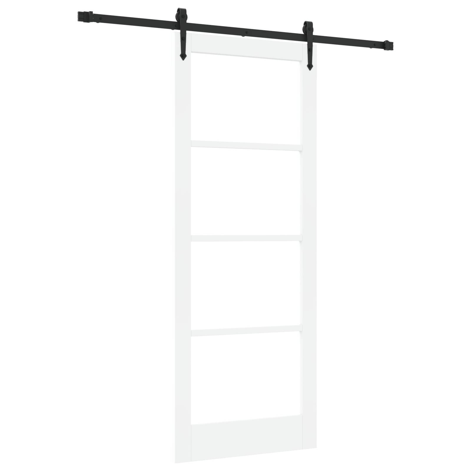 vidaXL Schiebetür mit Zubehör Set Weiß 83x211 cm Massivholz Kiefer