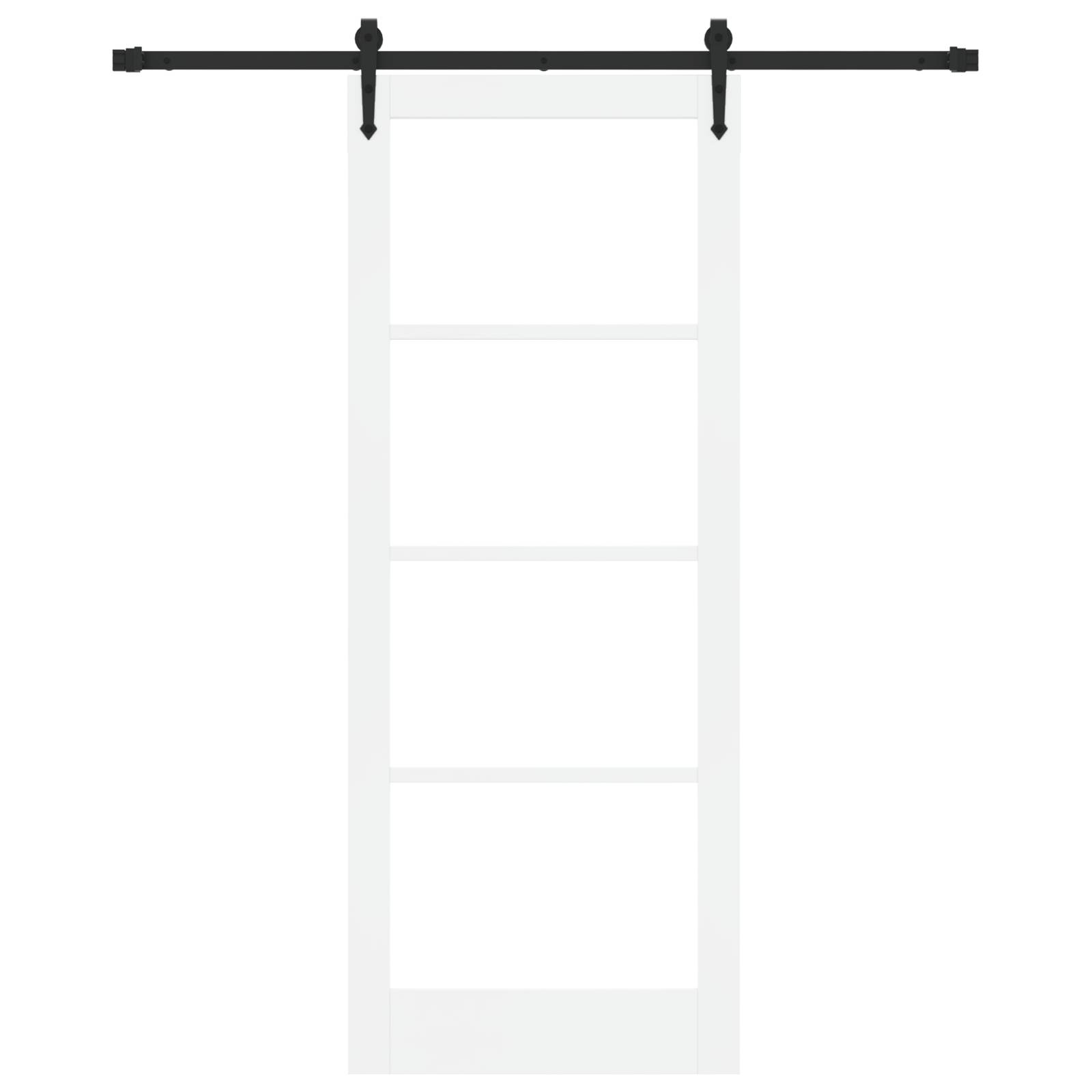 vidaXL Schiebetür mit Zubehör Set Weiß 83x211 cm Massivholz Kiefer