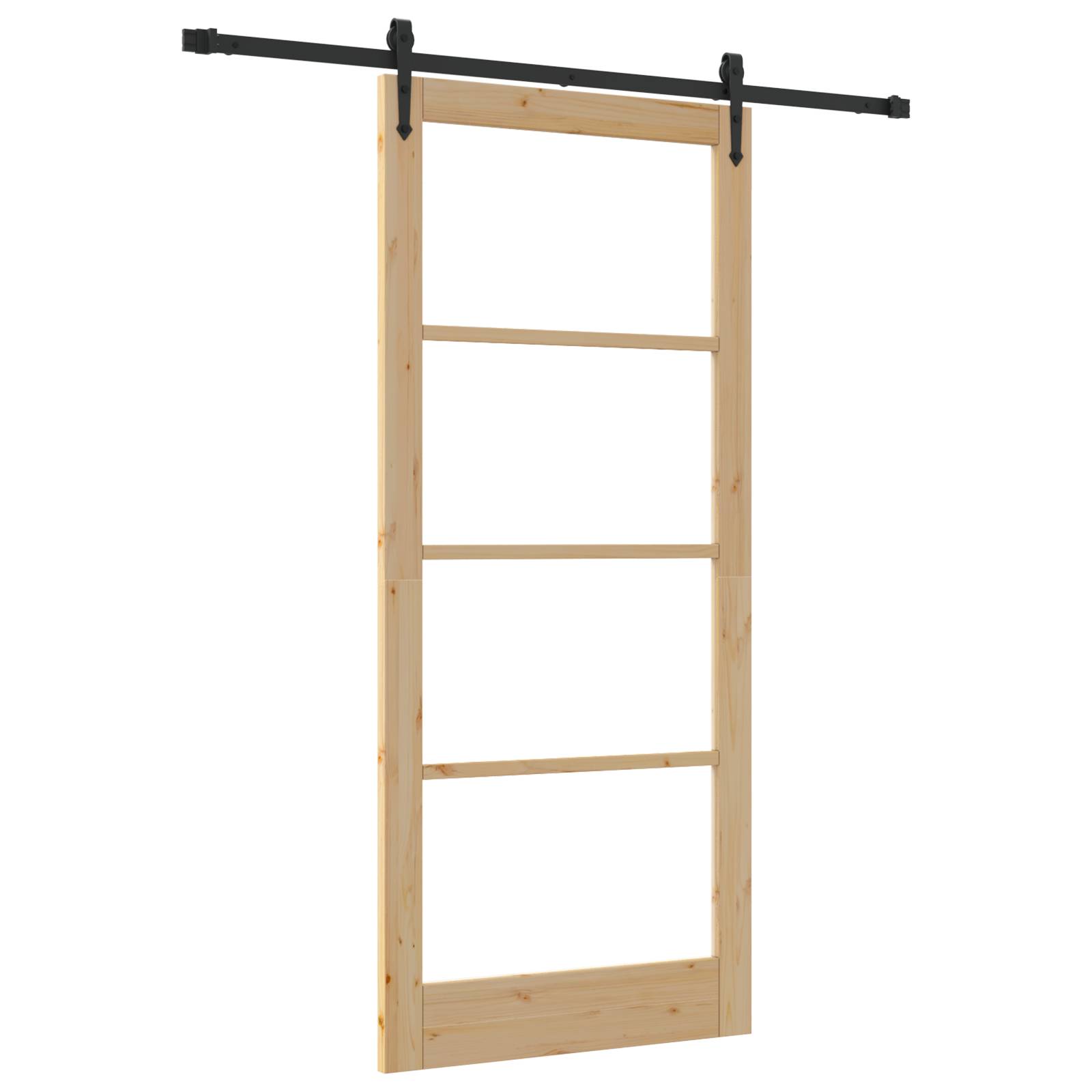 vidaXL Schiebetür mit Beschlägen Set 93x211 cm Massivholz Kiefer