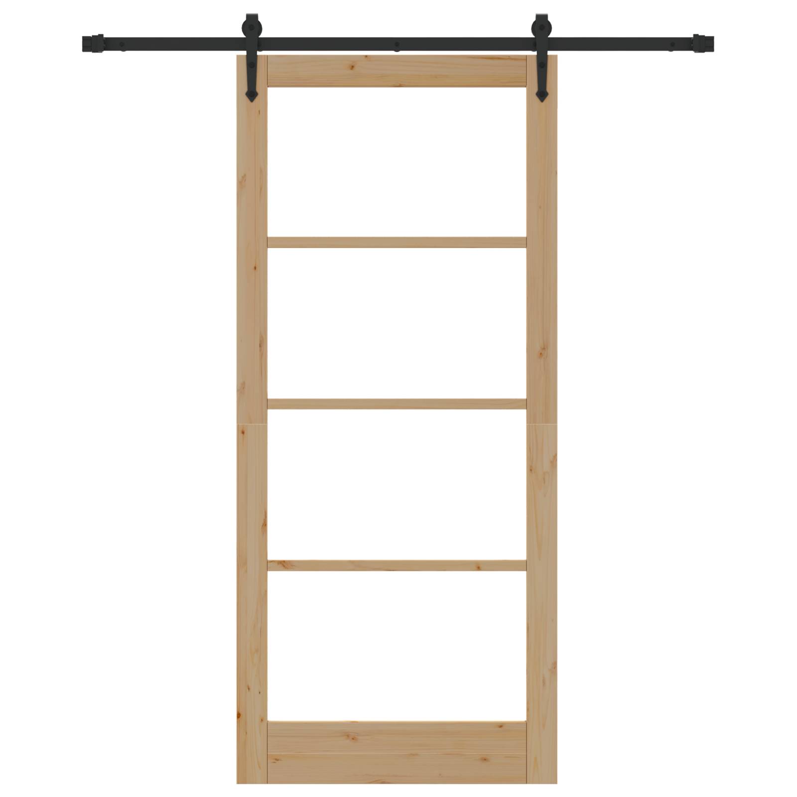 vidaXL Schiebetür mit Beschlägen Set 93x211 cm Massivholz Kiefer