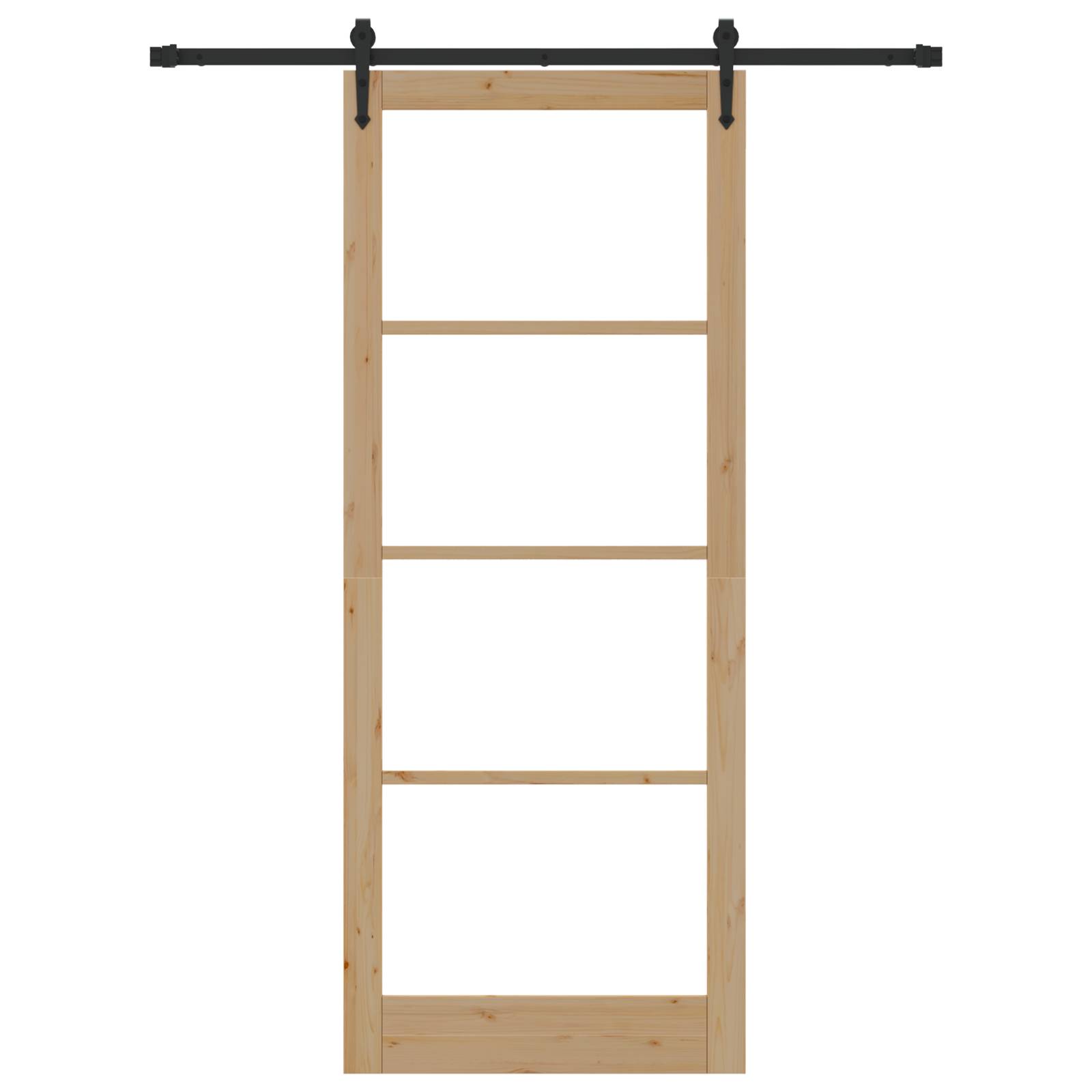 vidaXL Schiebetür mit Beschlagsatz 93x232 cm Massivholz Kiefer