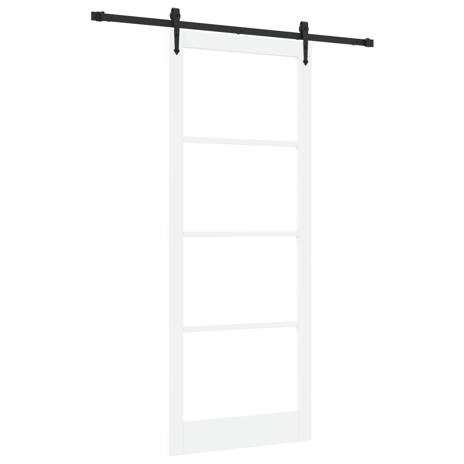 vidaXL Schiebetür mit Hardware-Set Weiß 93x232 cm Massivholz Kiefer