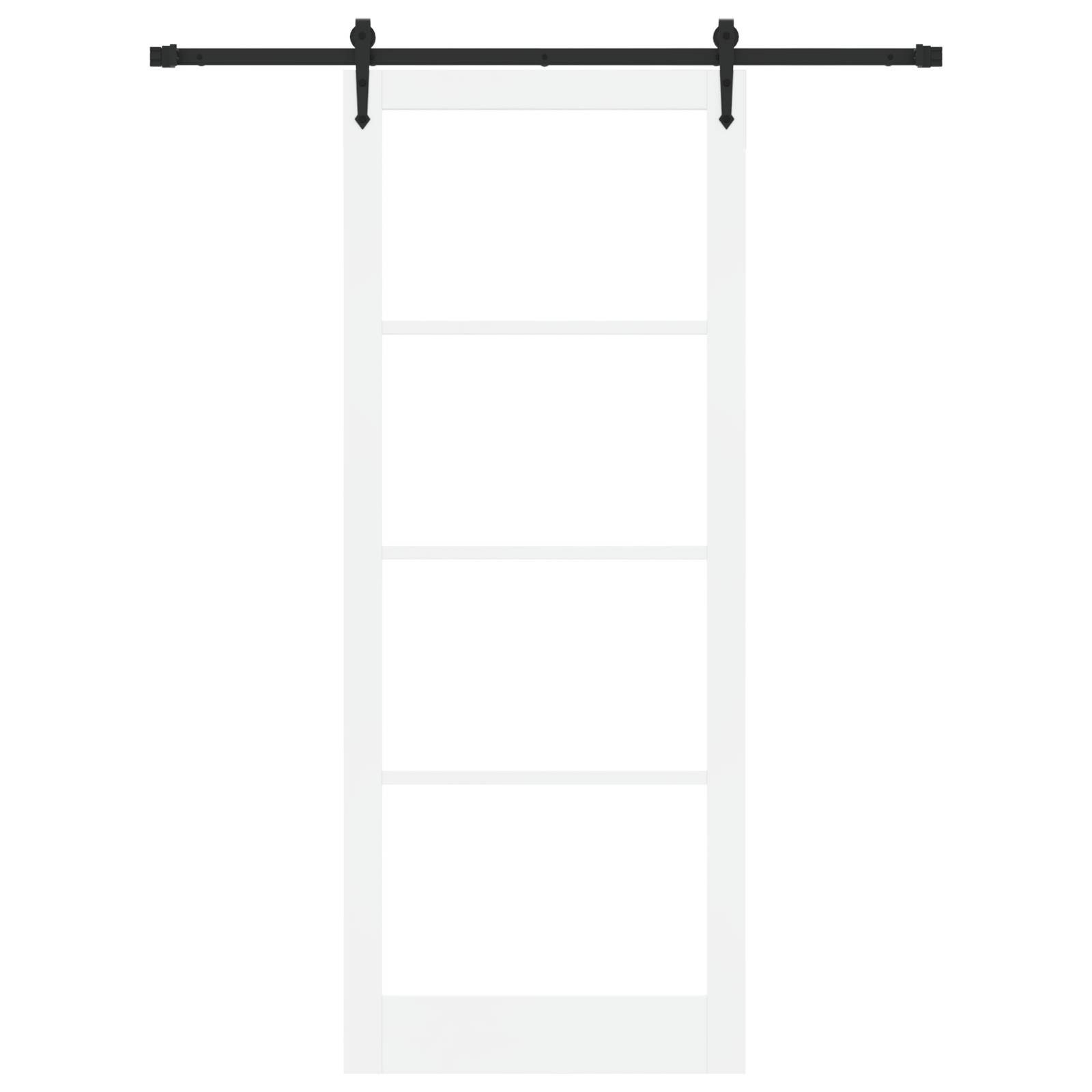 vidaXL Schiebetür mit Hardware-Set Weiß 93x232 cm Massivholz Kiefer