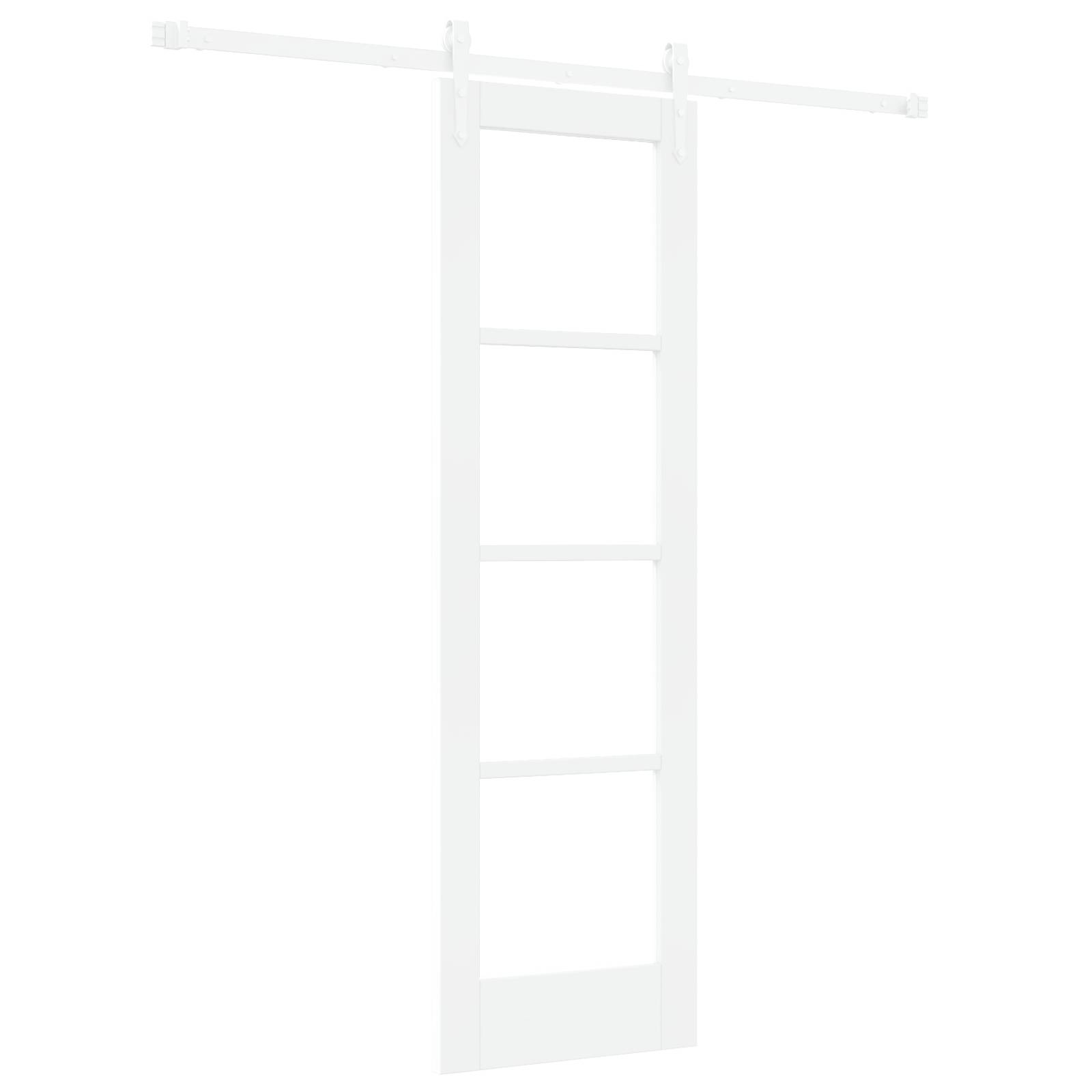 vidaXL Schiebetür mit Beschlägen Set Weiß 61x198.5 cm Massivholz Kiefer