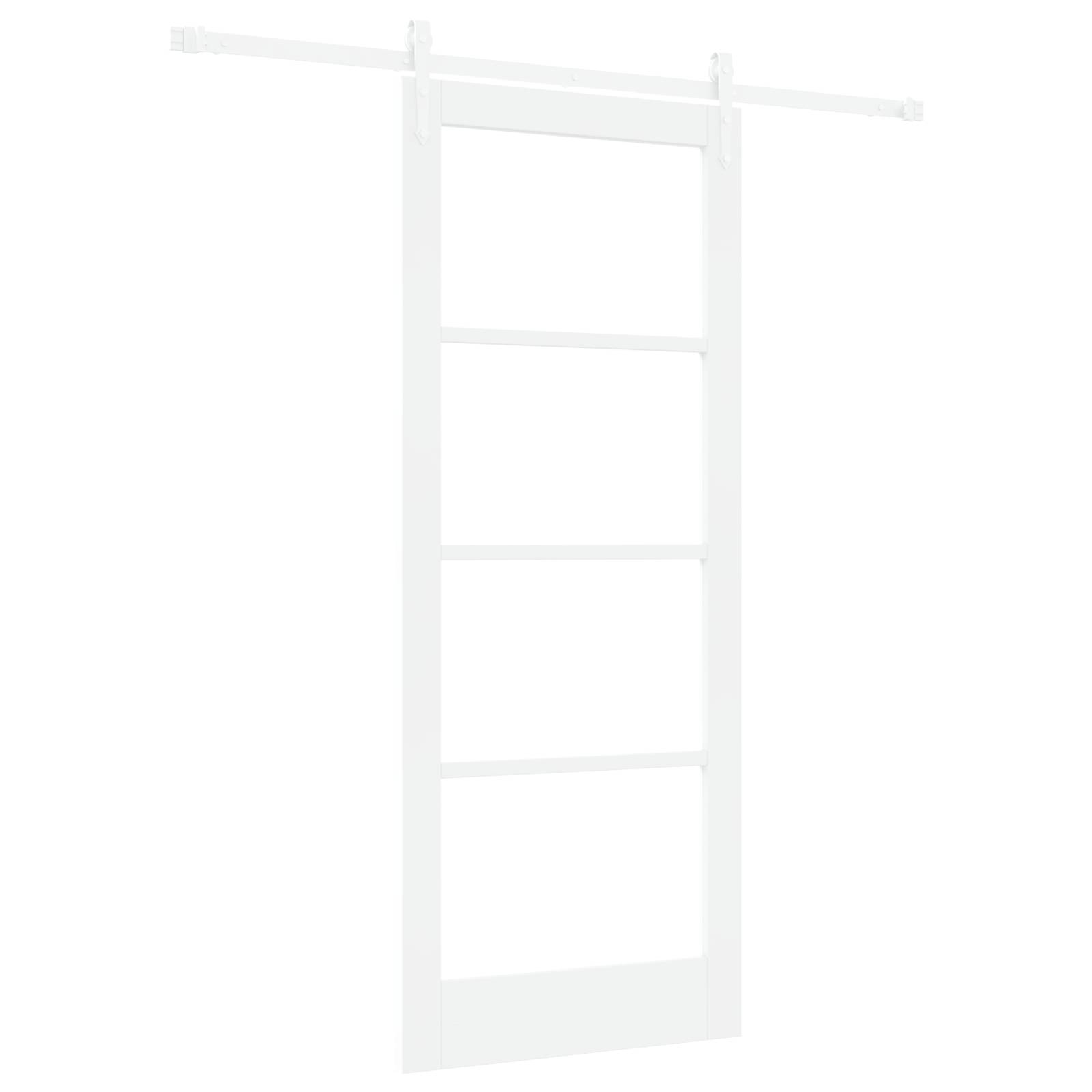 vidaXL Schiebetür mit Beschlägen Set Weiß 83x202 cm Massivholz Kiefer