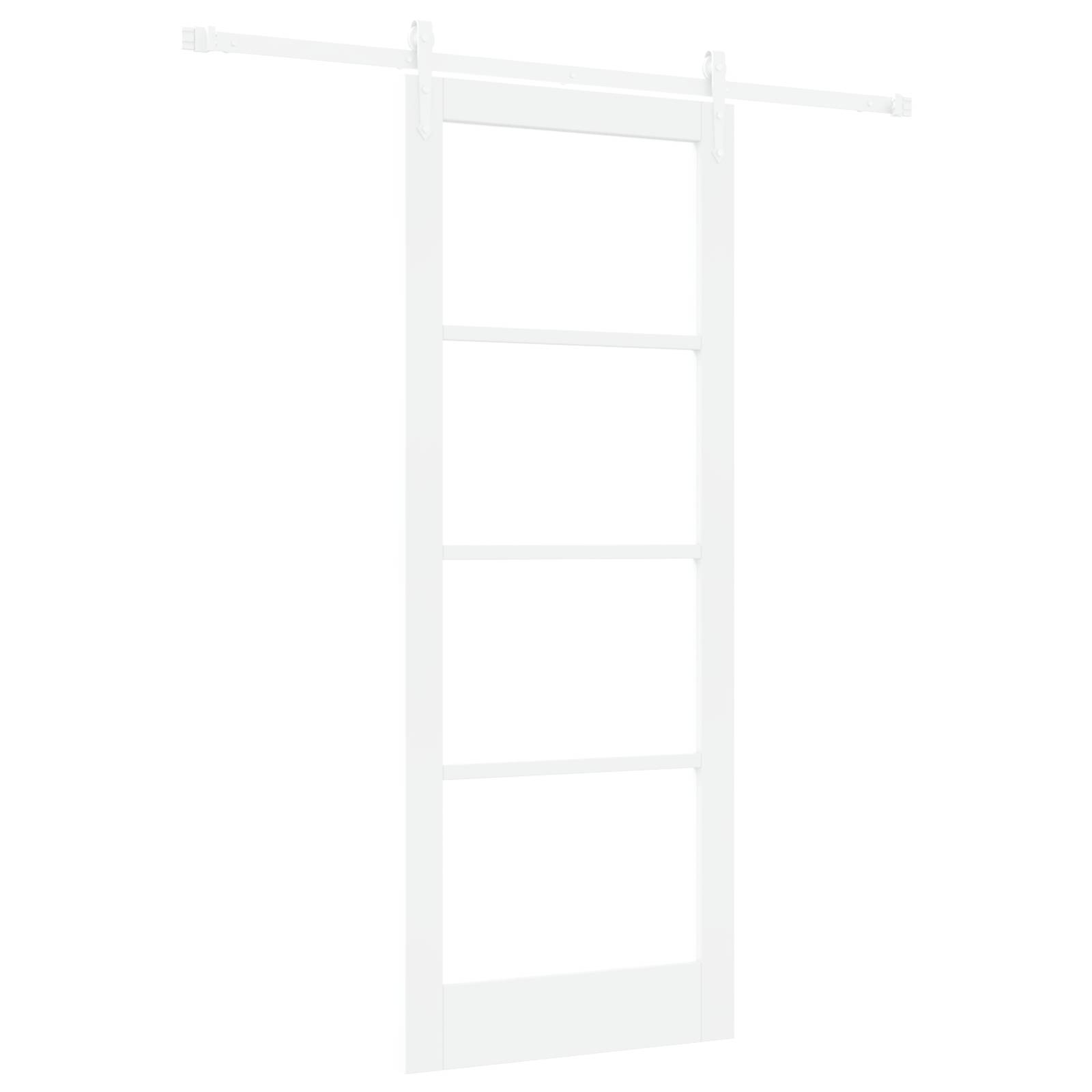 vidaXL Schiebetür mit Hardware Set Weiß 83x211 cm Massivholz Kiefer