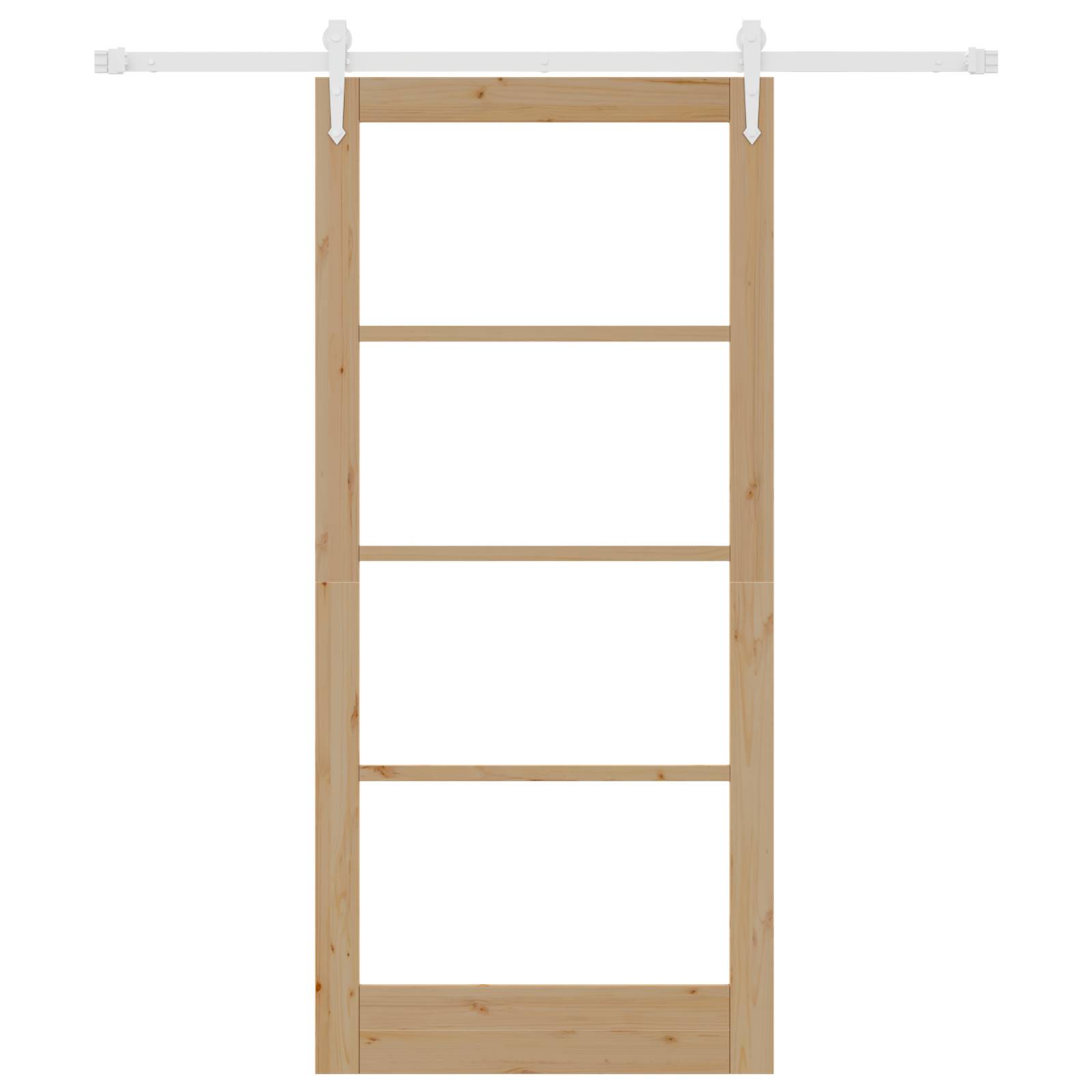 vidaXL Schiebetür mit Hardware Set 93x202 cm Massivholz Kiefer