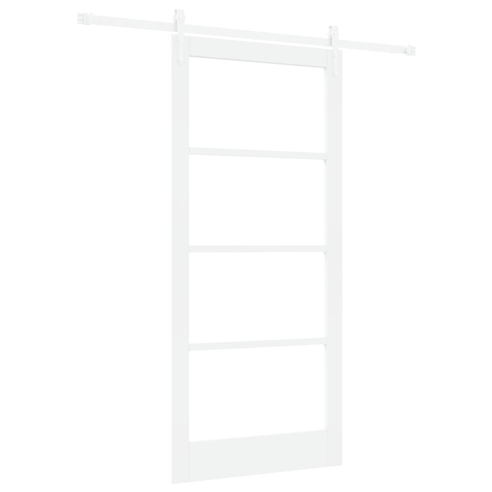 vidaXL Schiebetür mit Hardware Set Weiß 93 x 202 cm Massivholz Kiefer