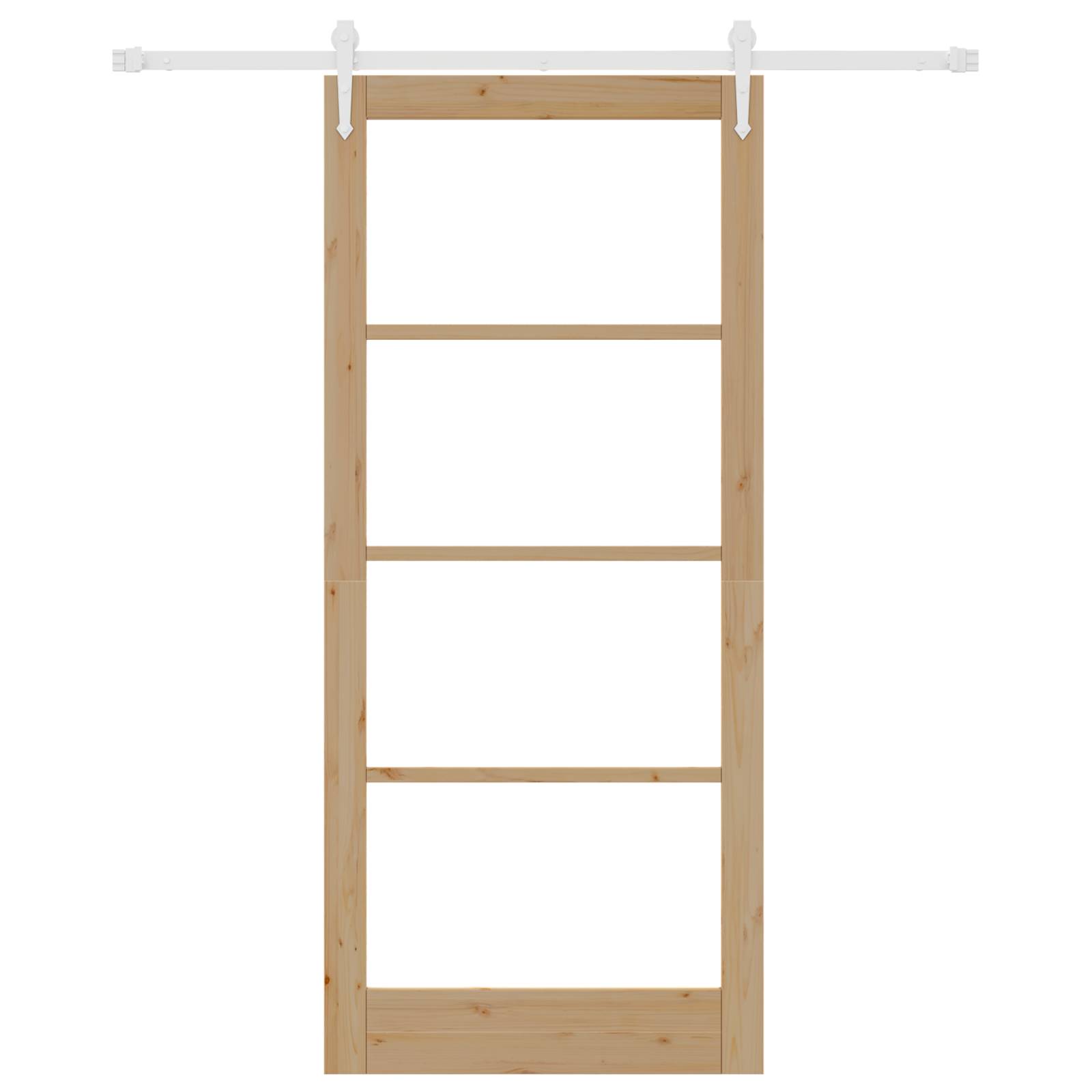 vidaXL Schiebetür mit Beschlägen Set 93x211 cm Massivholz Kiefer