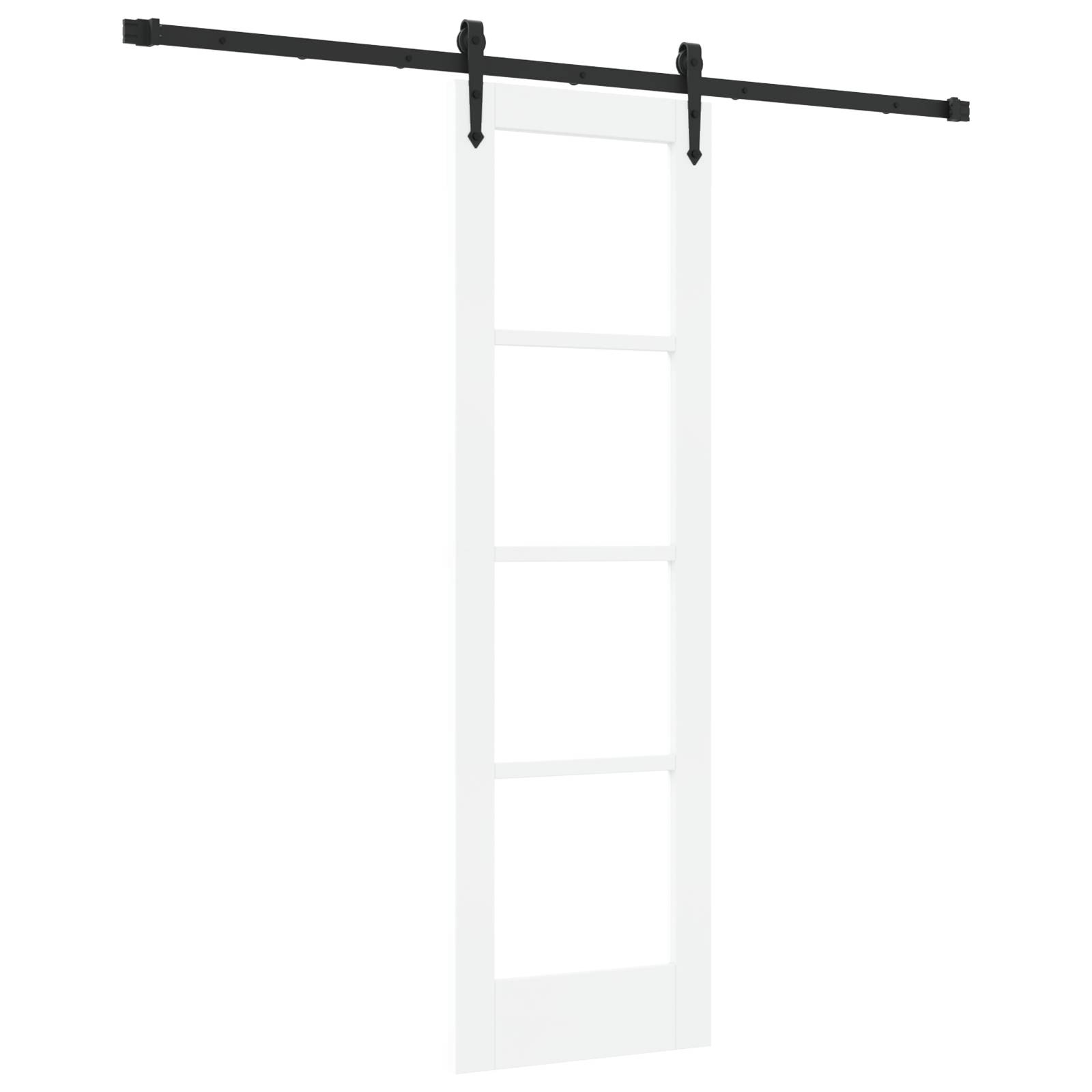 vidaXL Schiebetür mit Hardware-Set Weiß 61x198,5 cm Massivholz Kiefer