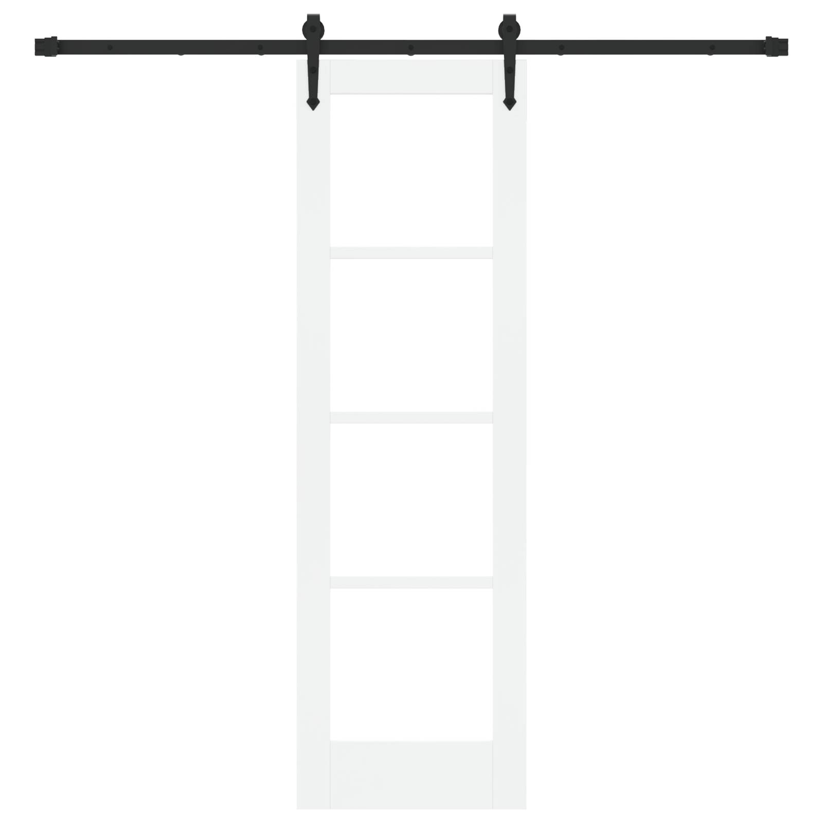 vidaXL Schiebetür mit Hardware-Set Weiß 61x198,5 cm Massivholz Kiefer