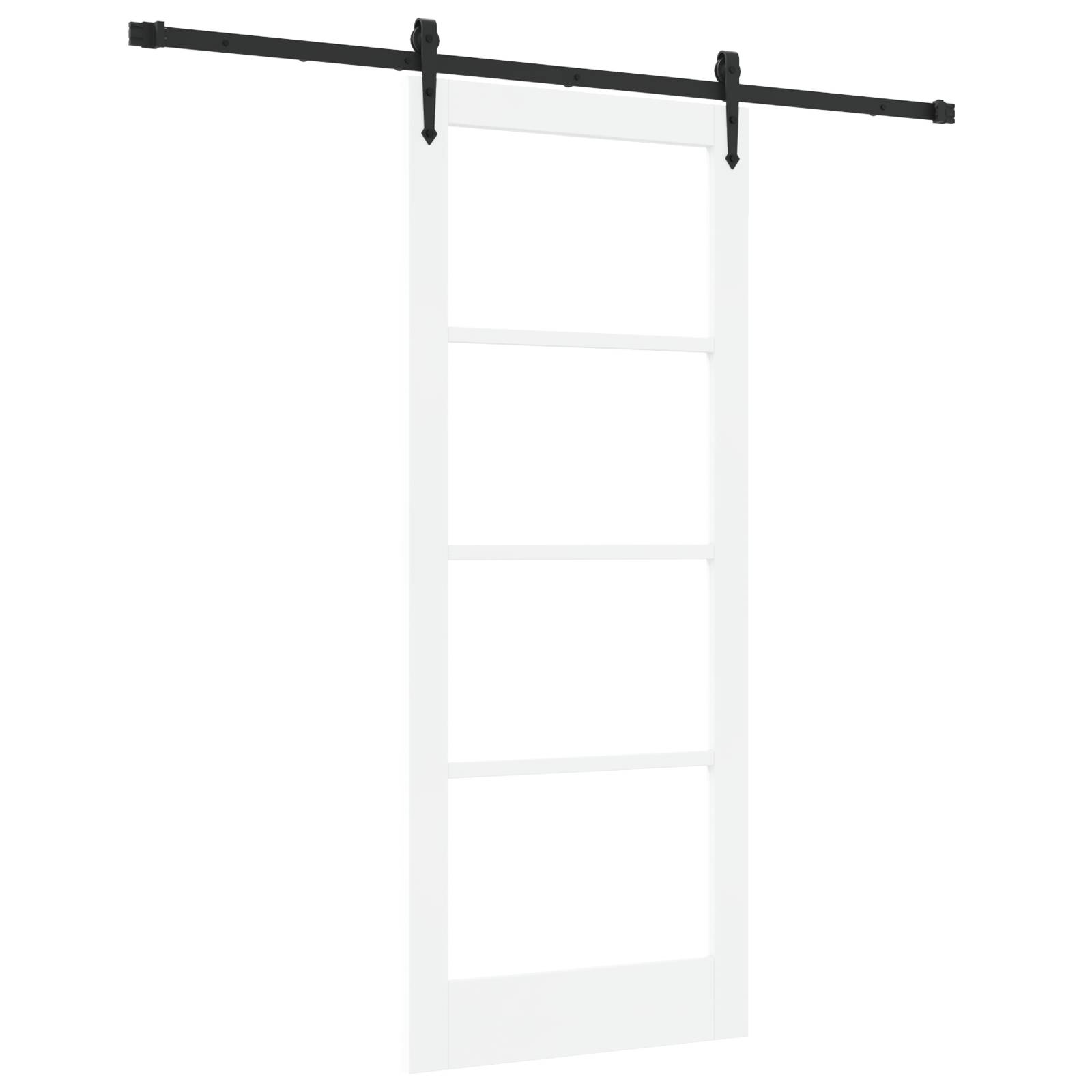 vidaXL Schiebetür mit Zubehör Set Weiß 83x202 cm Massivholz Kiefer
