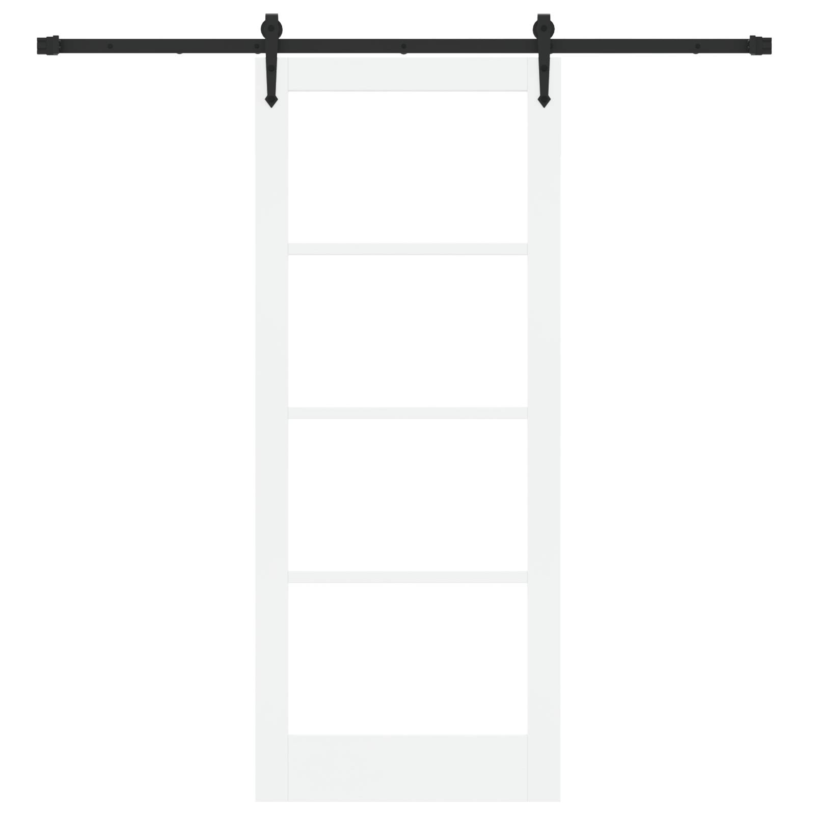 vidaXL Schiebetür mit Zubehör Set Weiß 83x202 cm Massivholz Kiefer