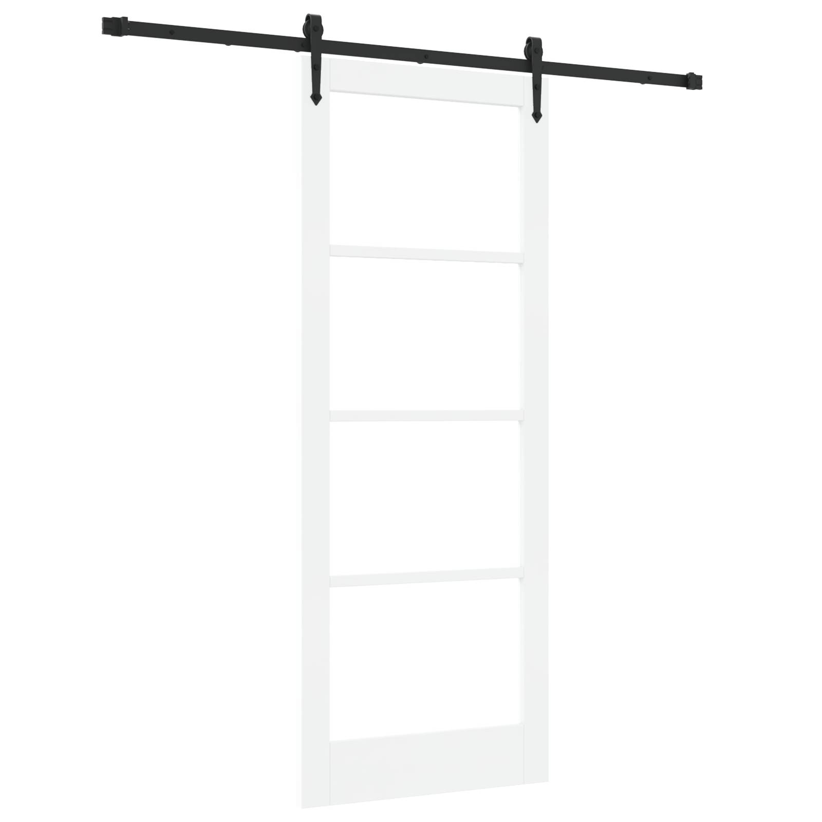 vidaXL Schiebetür mit Beschlägen Set Weiß 83x211 cm Massivholz Kiefer