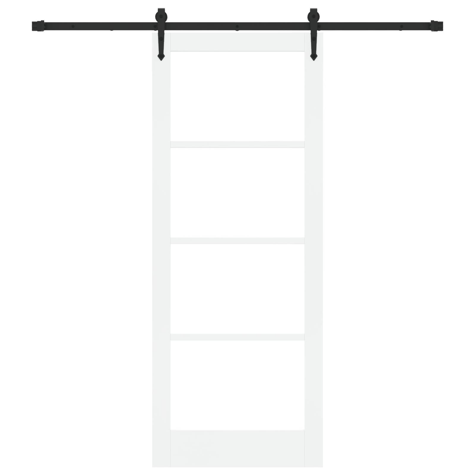 vidaXL Schiebetür mit Beschlägen Set Weiß 83x211 cm Massivholz Kiefer