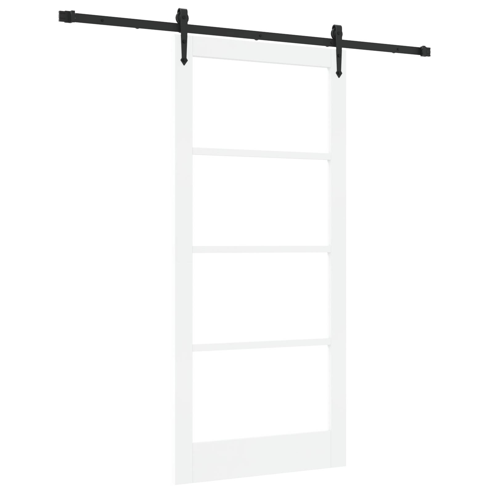 vidaXL Schiebetür mit Beschlägen Set Weiß 93x202 cm Massivholz Kiefer