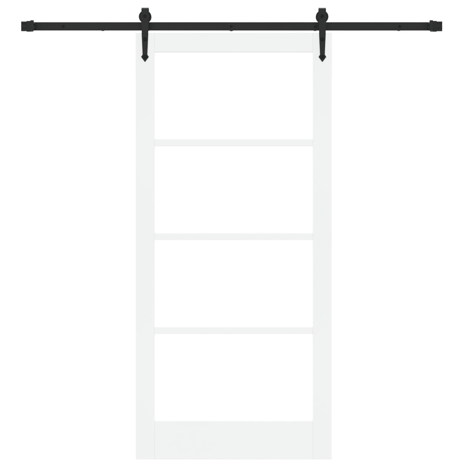 vidaXL Schiebetür mit Beschlägen Set Weiß 93x202 cm Massivholz Kiefer