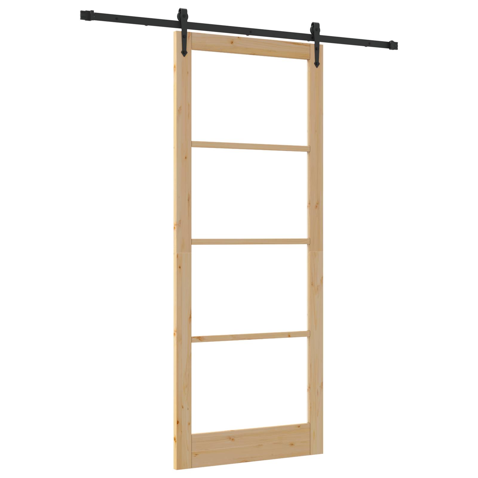 vidaXL Schiebetür mit Zubehör Set 93x232 cm Massivholz Kiefer