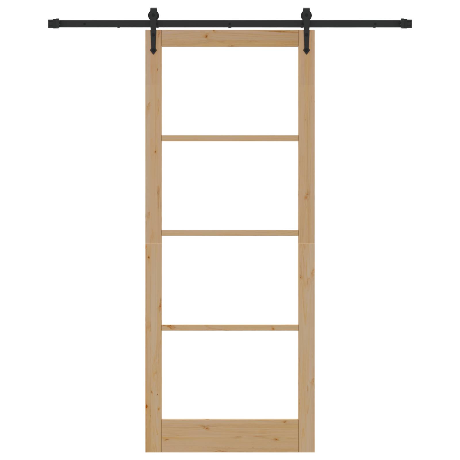 vidaXL Schiebetür mit Zubehör Set 93x232 cm Massivholz Kiefer