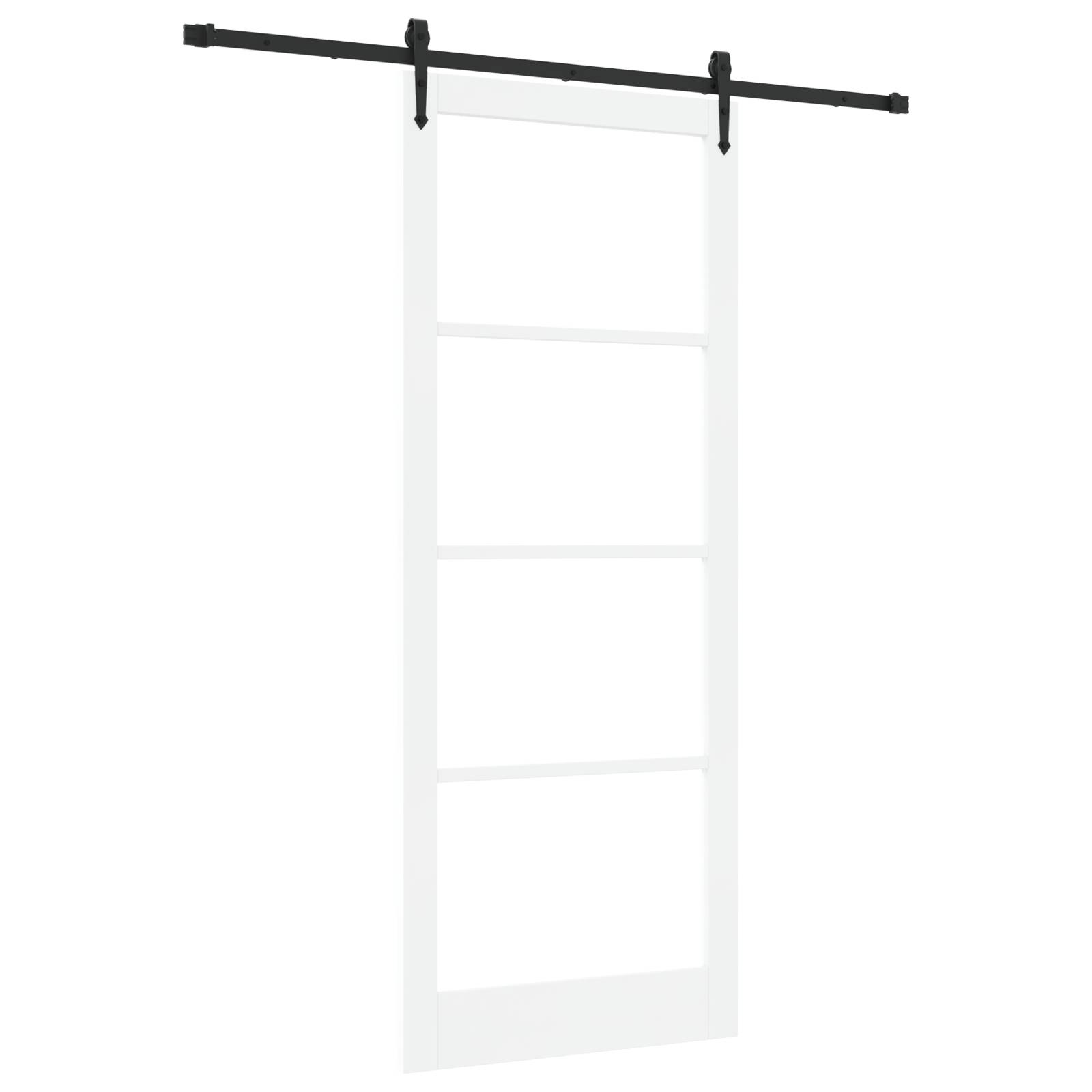 vidaXL Schiebetür mit Beschlägen Set Weiß 93x232 cm Massivholz Kiefer