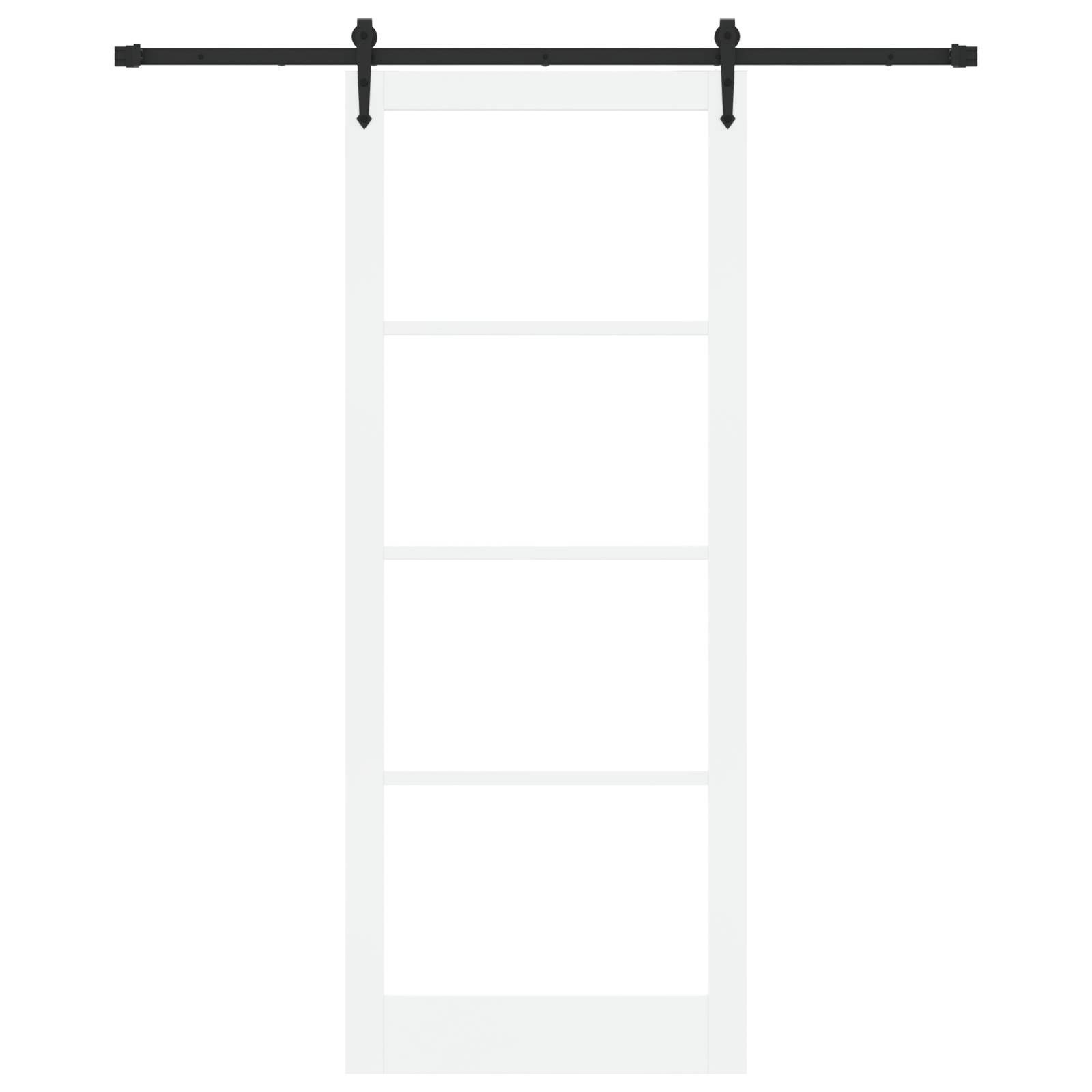 vidaXL Schiebetür mit Beschlägen Set Weiß 93x232 cm Massivholz Kiefer