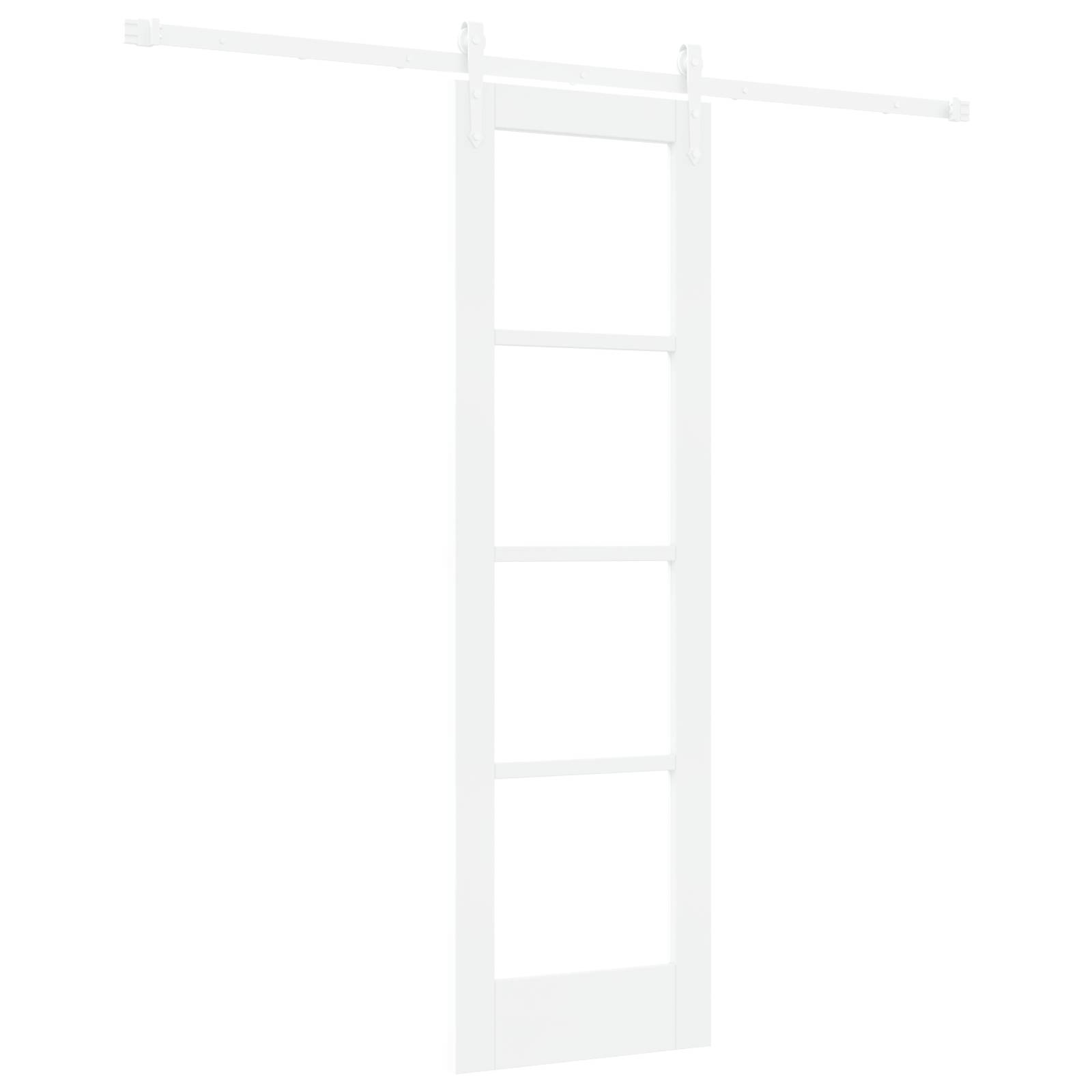 vidaXL Schiebetür mit Beschlägen Set Weiß 61x198,5 cm Massivholz Kiefer