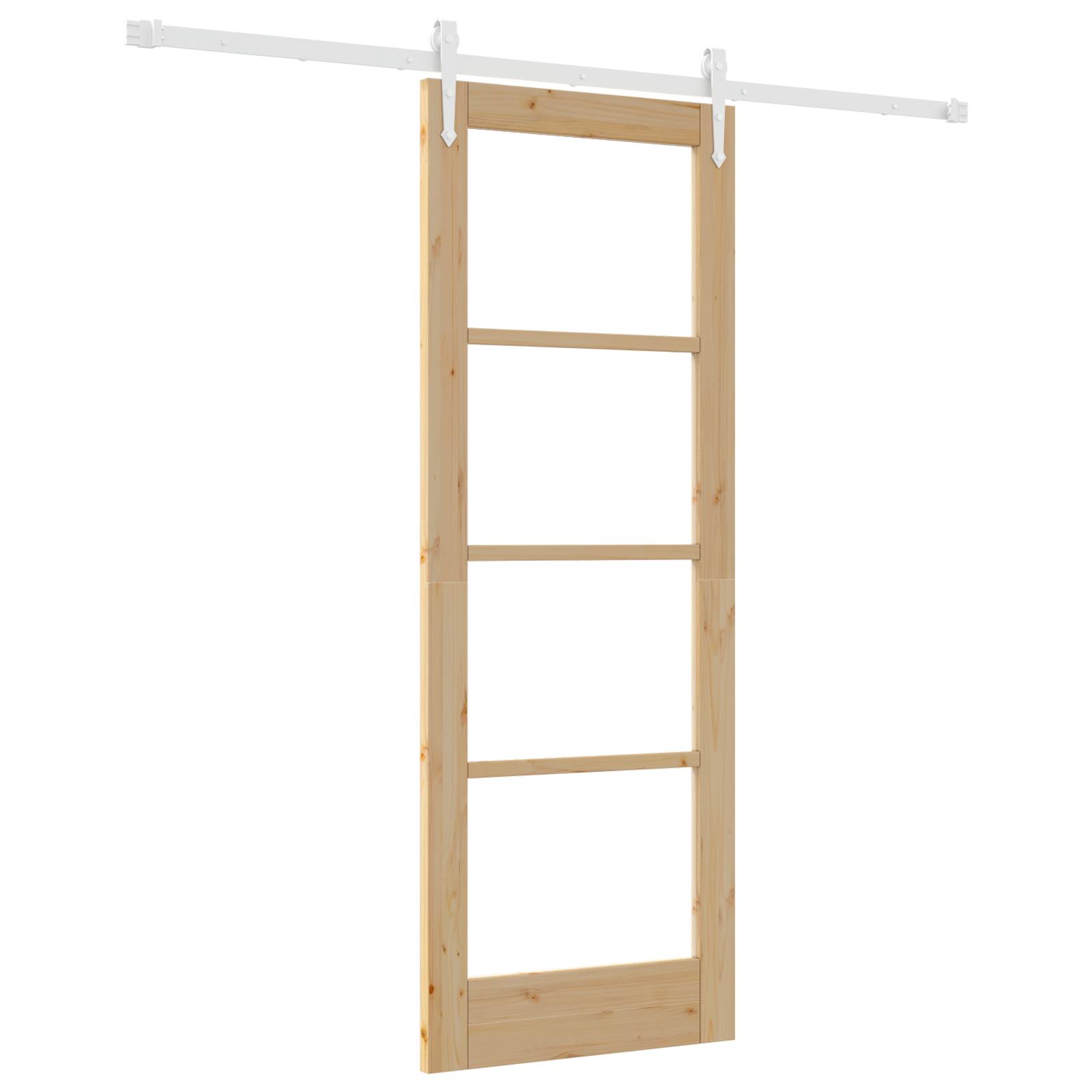 vidaXL Schiebetür mit Beschlägen Set 73,5x198,5 cm Massivholz Kiefer
