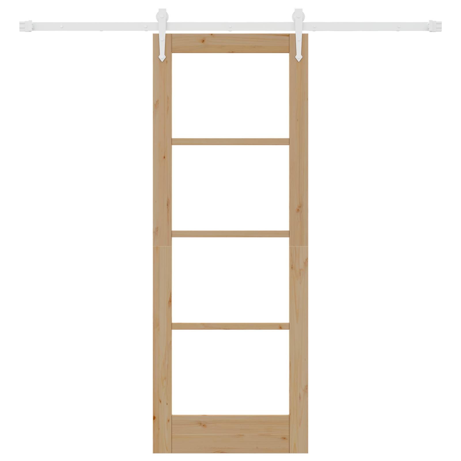 vidaXL Schiebetür mit Beschlägen Set 73,5x198,5 cm Massivholz Kiefer