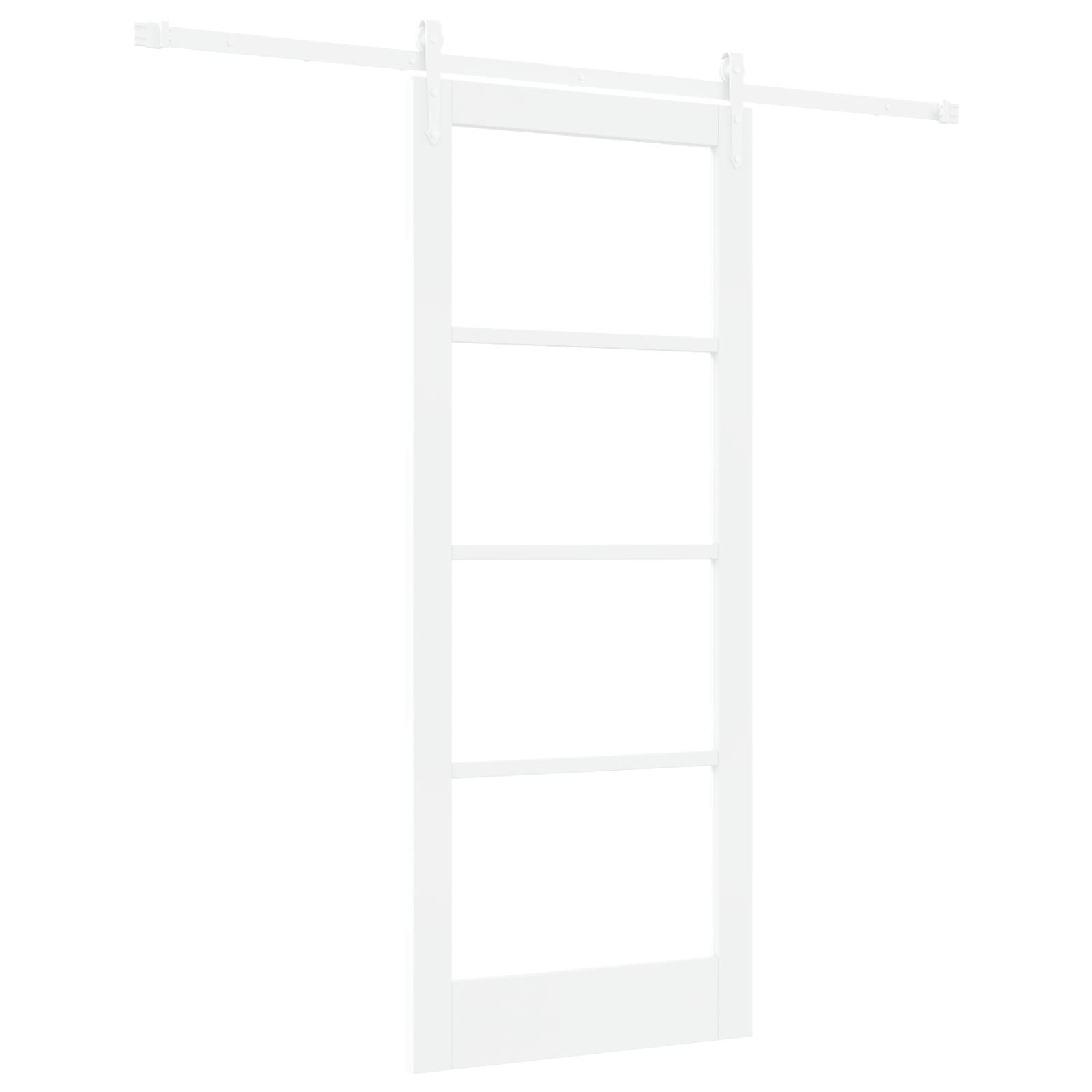 vidaXL Schiebetür mit Hardware Set Weiß 83 x 202 cm Massivholz Kiefer