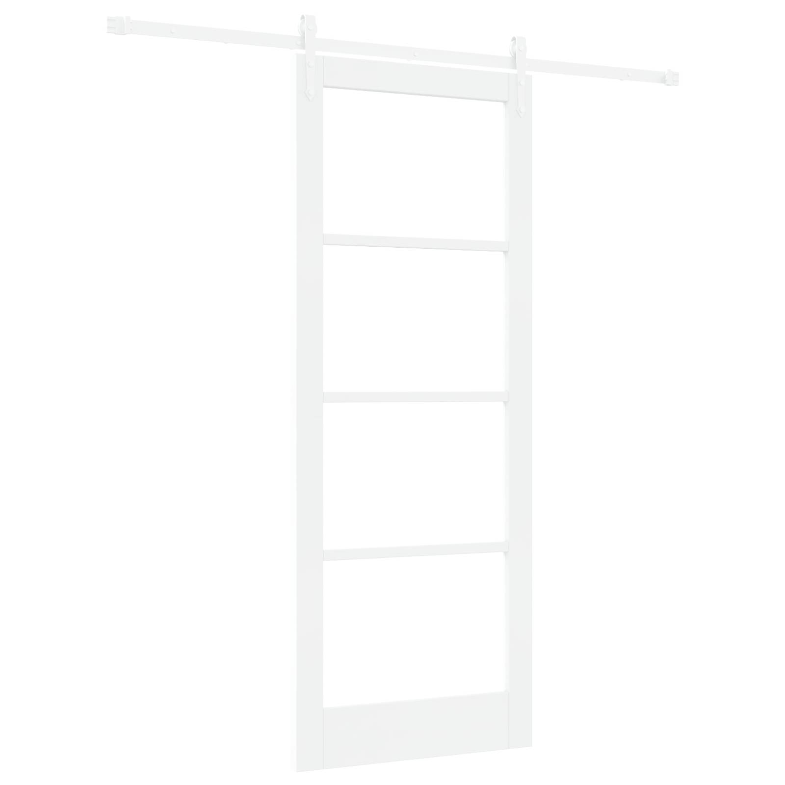vidaXL Schiebetür mit Beschlägen Set Weiß 83x211 cm Massivholz Kiefer