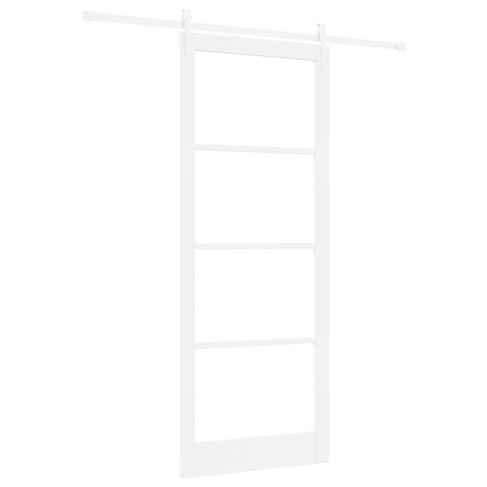 vidaXL Schiebetür mit Beschlägen Set Weiß 93x232 cm Massivholz Kiefer