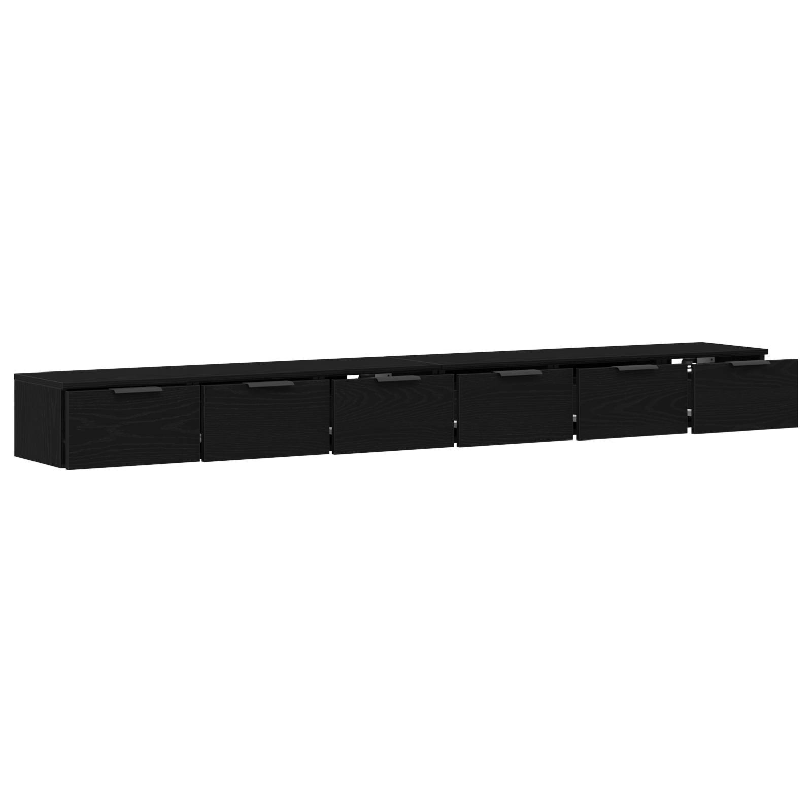 vidaXL Wandregale 2 Stk Schwarz Eiche 102x30x20 cm Holzwerkstoff