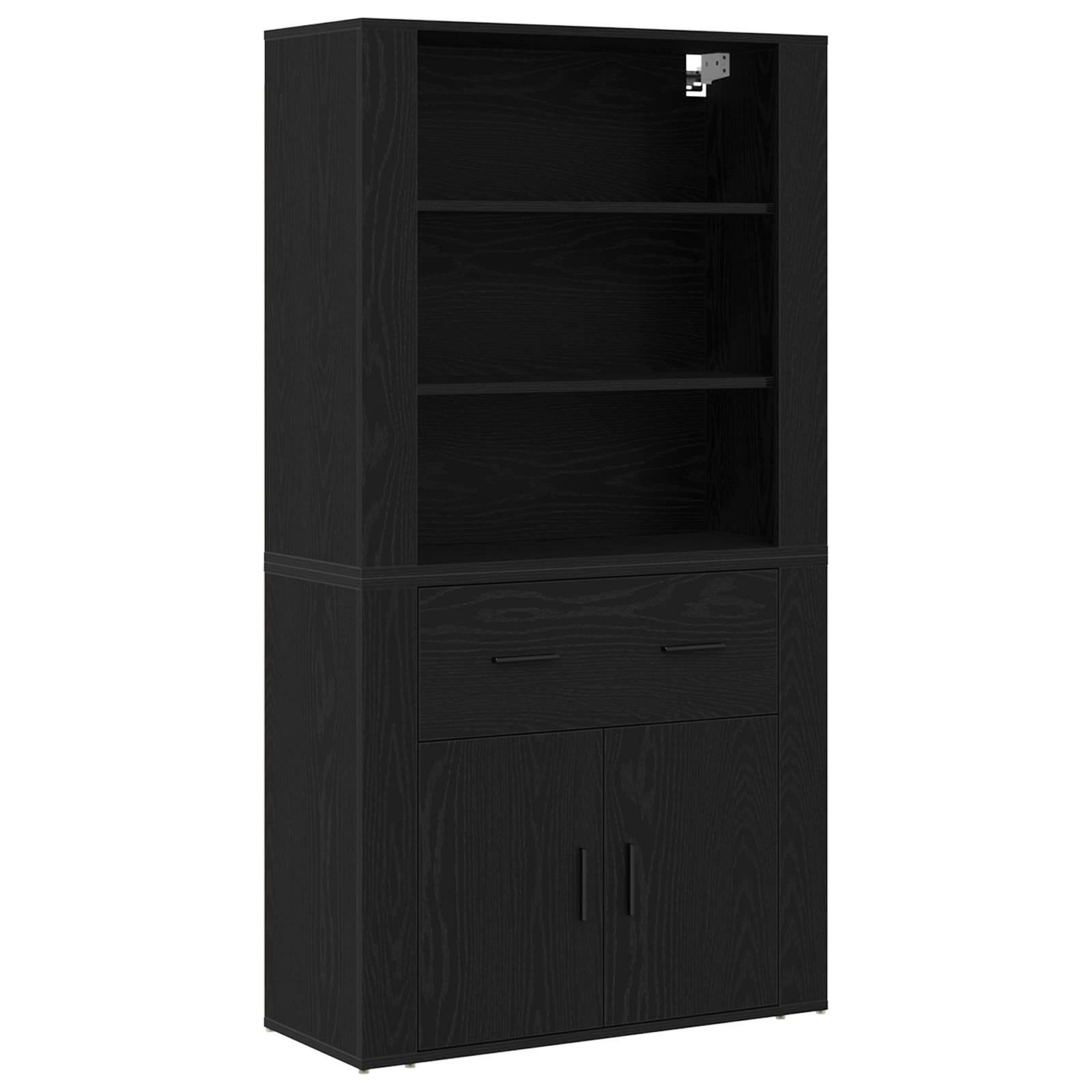 vidaXL Highboard Schwarz Eiche Holzwerkstoff