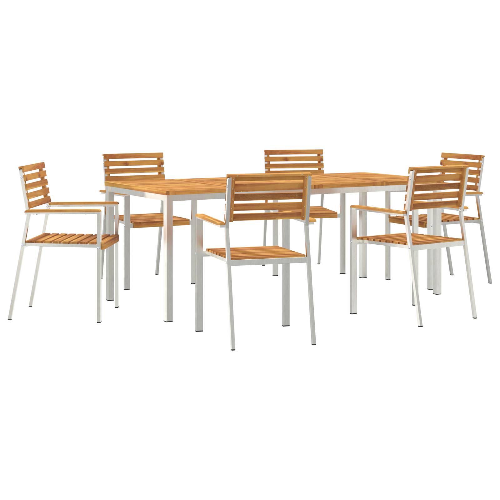 vidaXL 7-teilige Garten-Essgruppe aus massivem Akazienholz