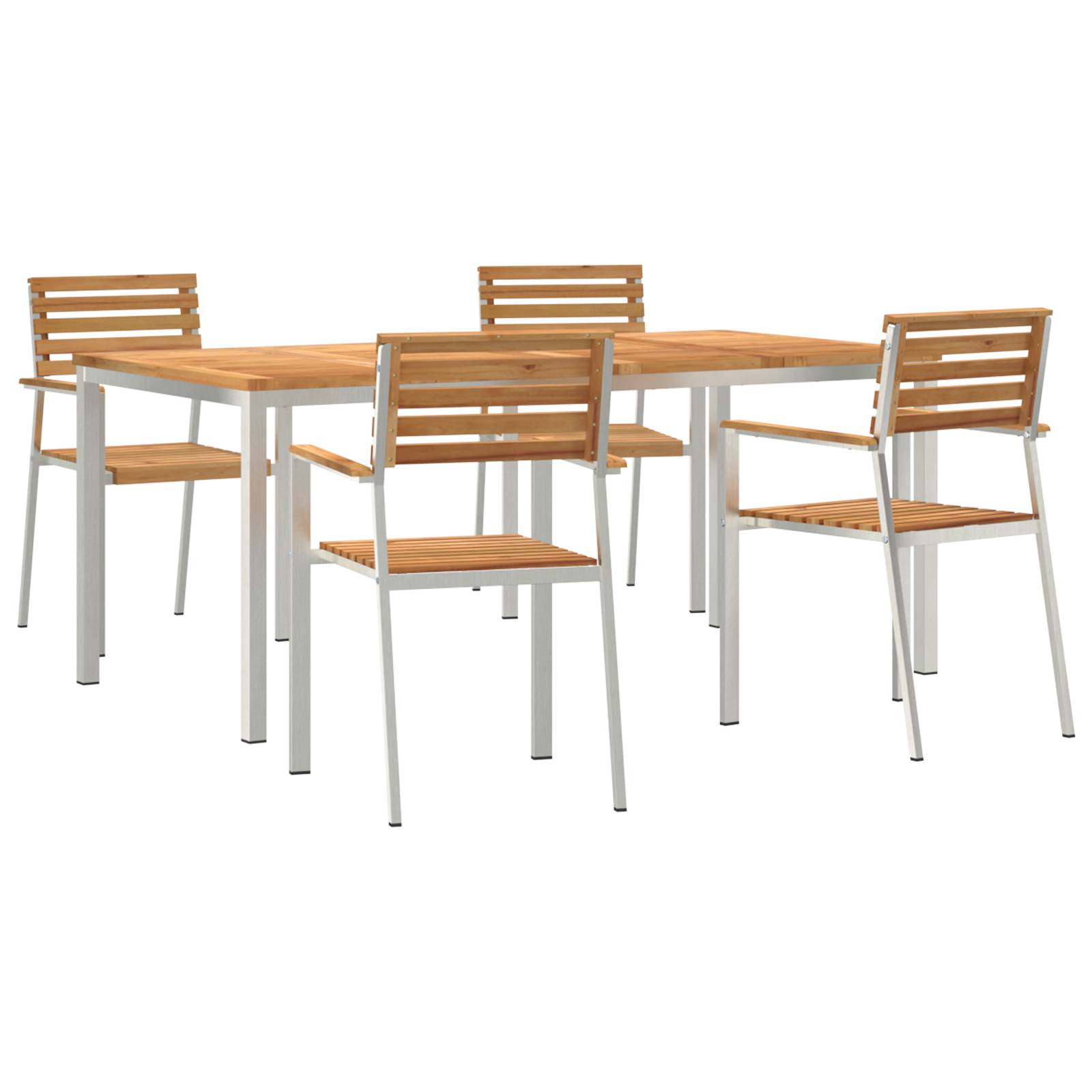 vidaXL Garten Essgruppe mit 5 Teilen aus massivem Teakholz