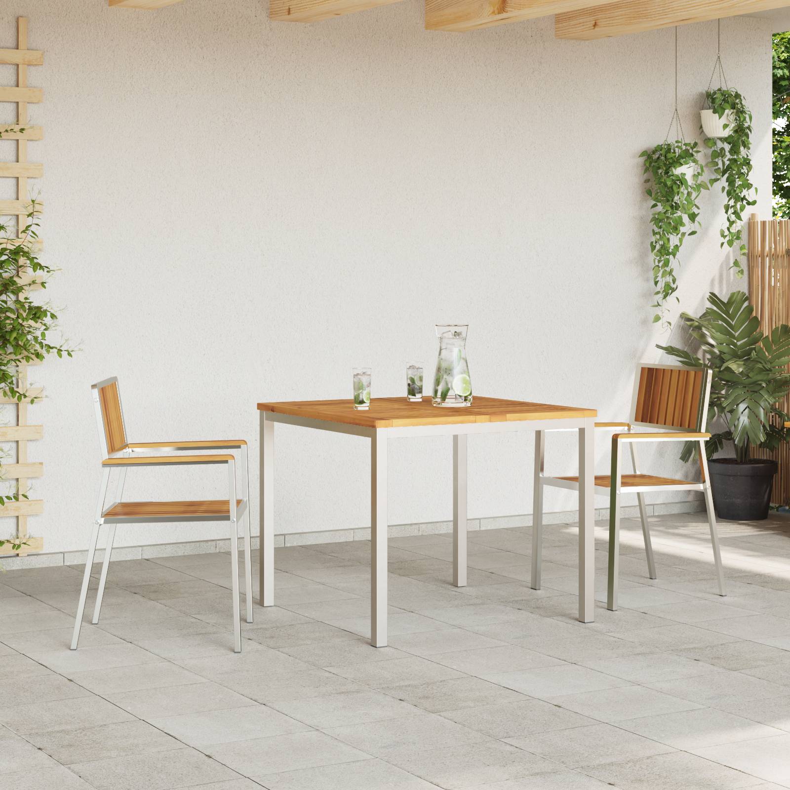 vidaXL 3-teiliges Garten Esszimmer Set Massivholz Akazie