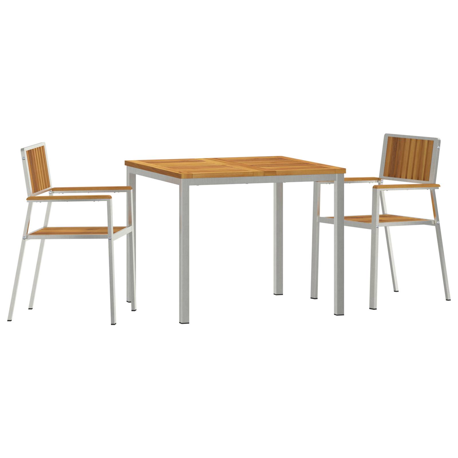 vidaXL 3-teiliges Garten Esszimmer Set Massivholz Akazie