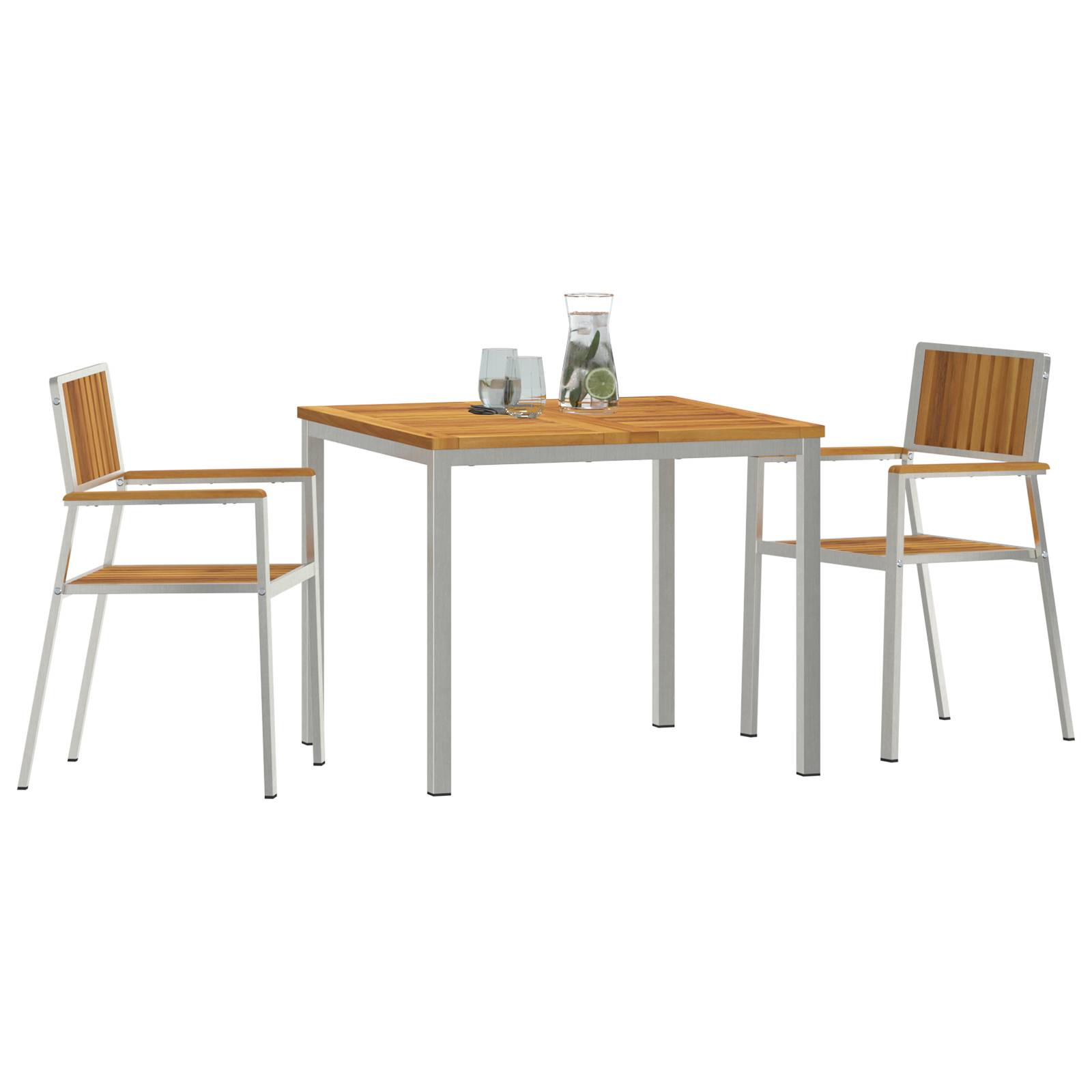 vidaXL 3-teiliges Garten Esszimmer Set Massivholz Akazie