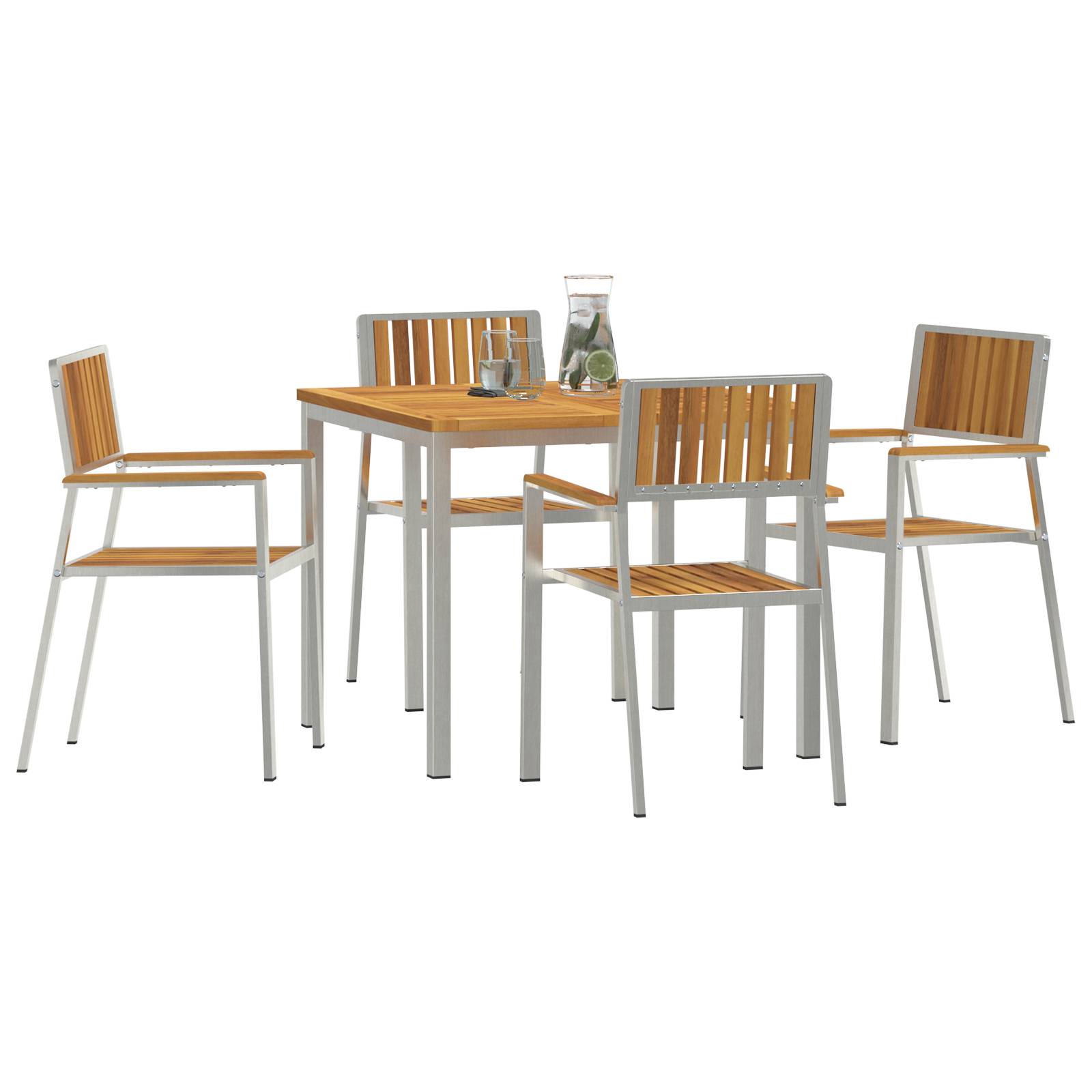 vidaXL 5-teiliges Garten-Dining-Set aus Massivholz Akazie