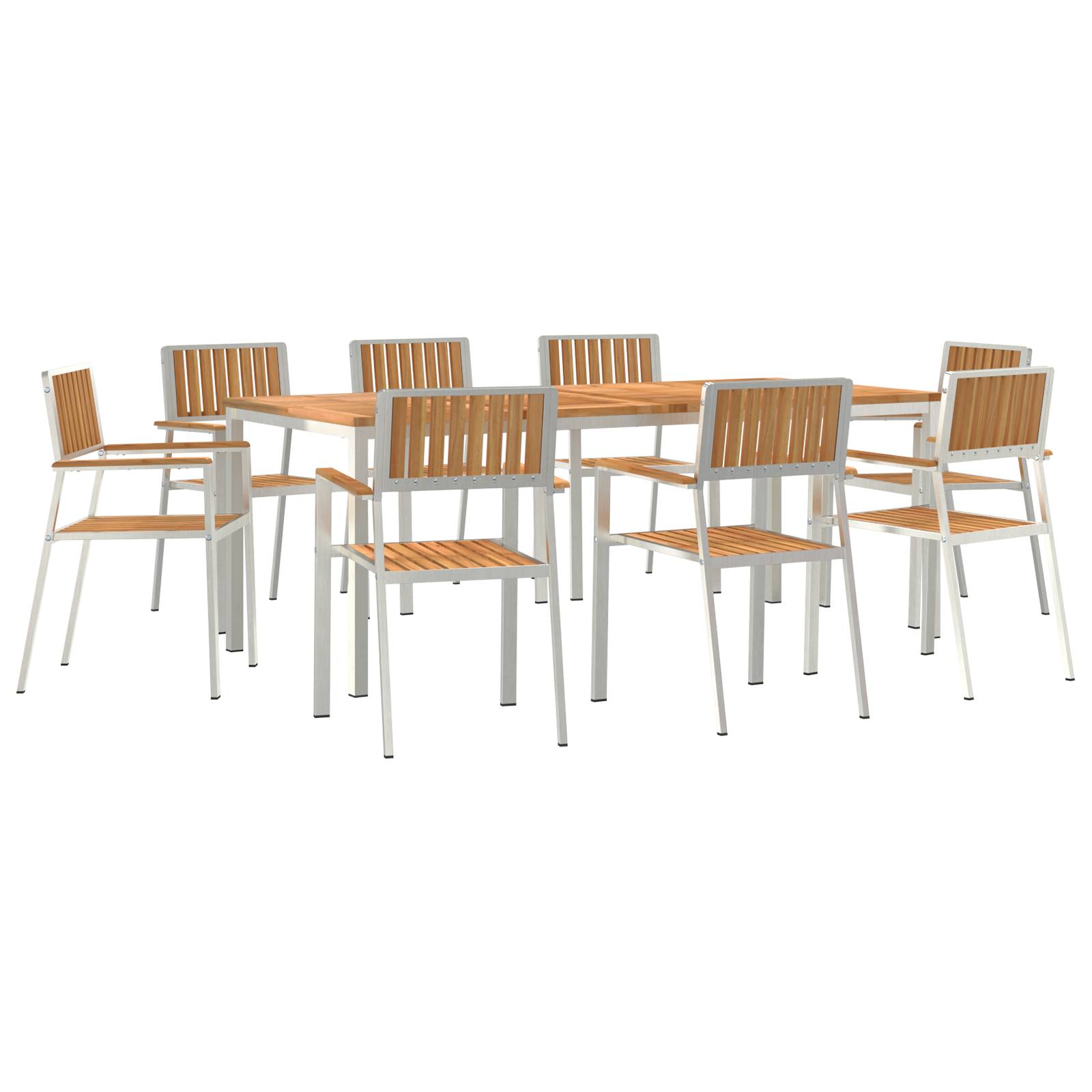 vidaXL 9-teilige Garten Essgruppe Massivholz Teak