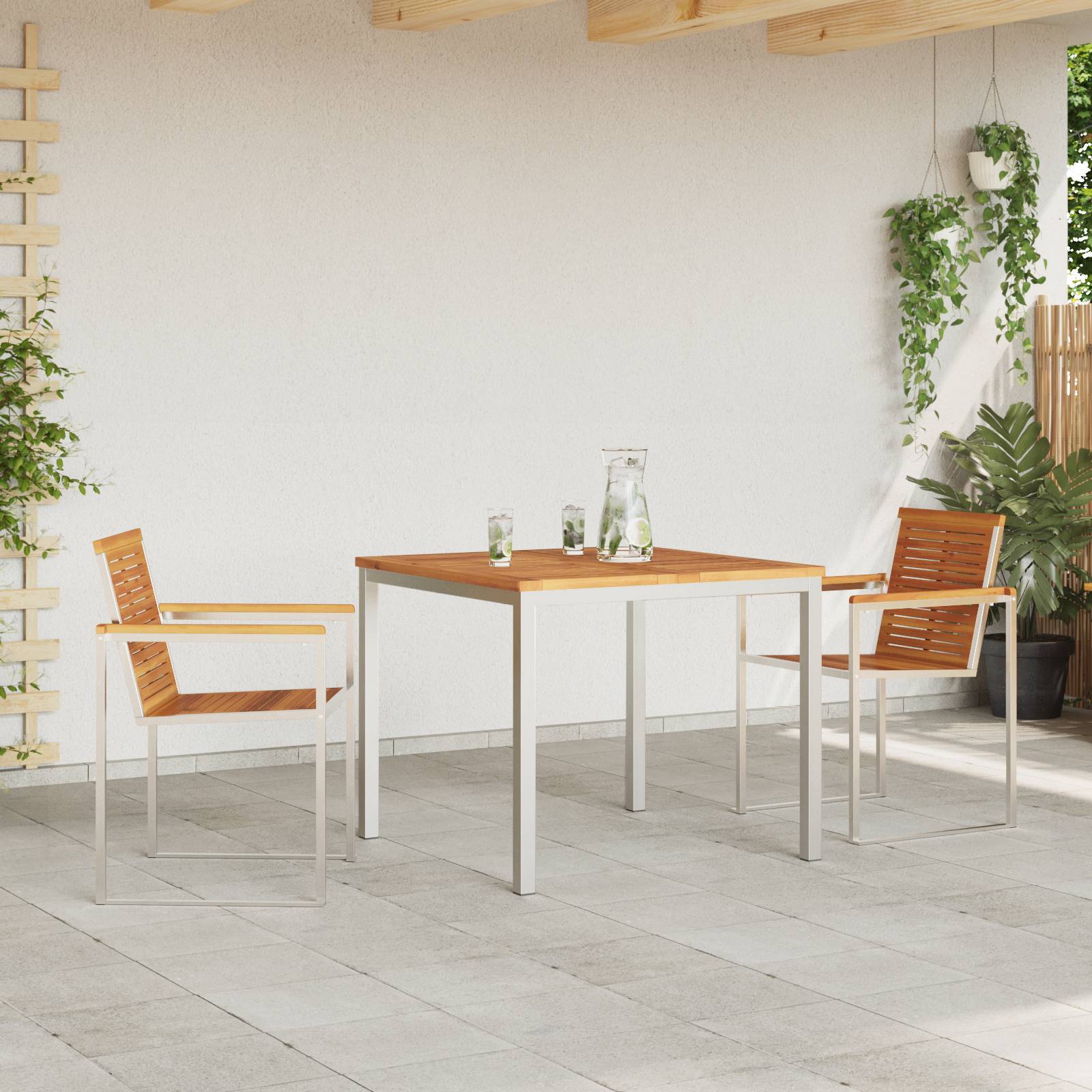 vidaXL 3-teilige Garten Essgruppe Massivholz Akazie