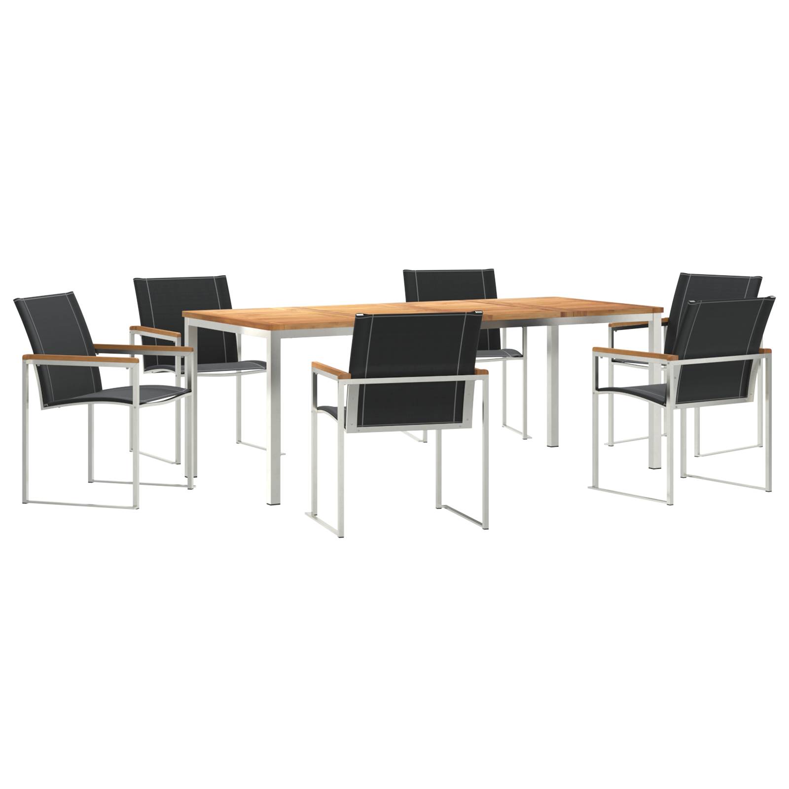 vidaXL 7-teiliges Garten Esszimmer Set aus massivem Akazienholz