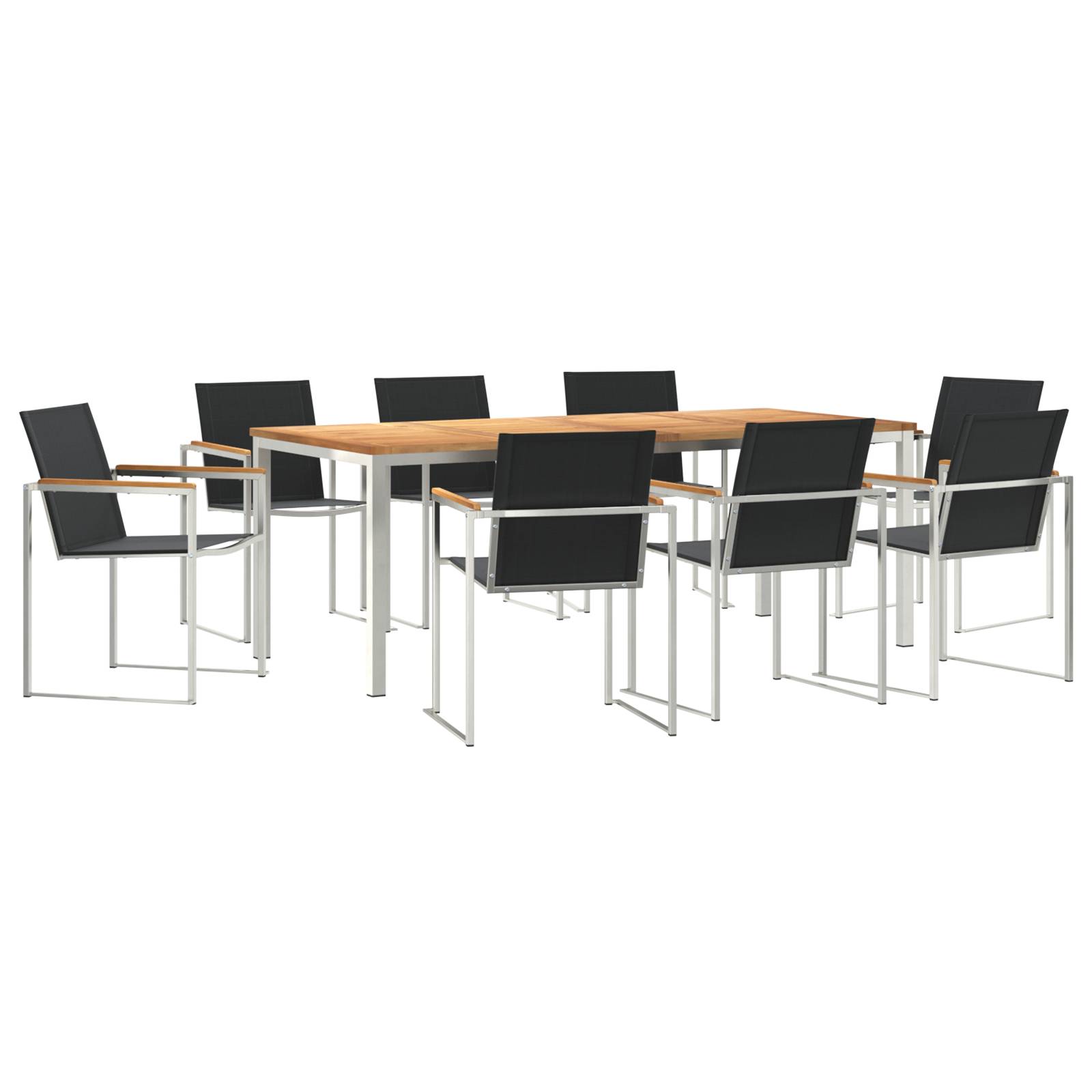 vidaXL 9-teilige Garten Essgruppe Massivholz Teak