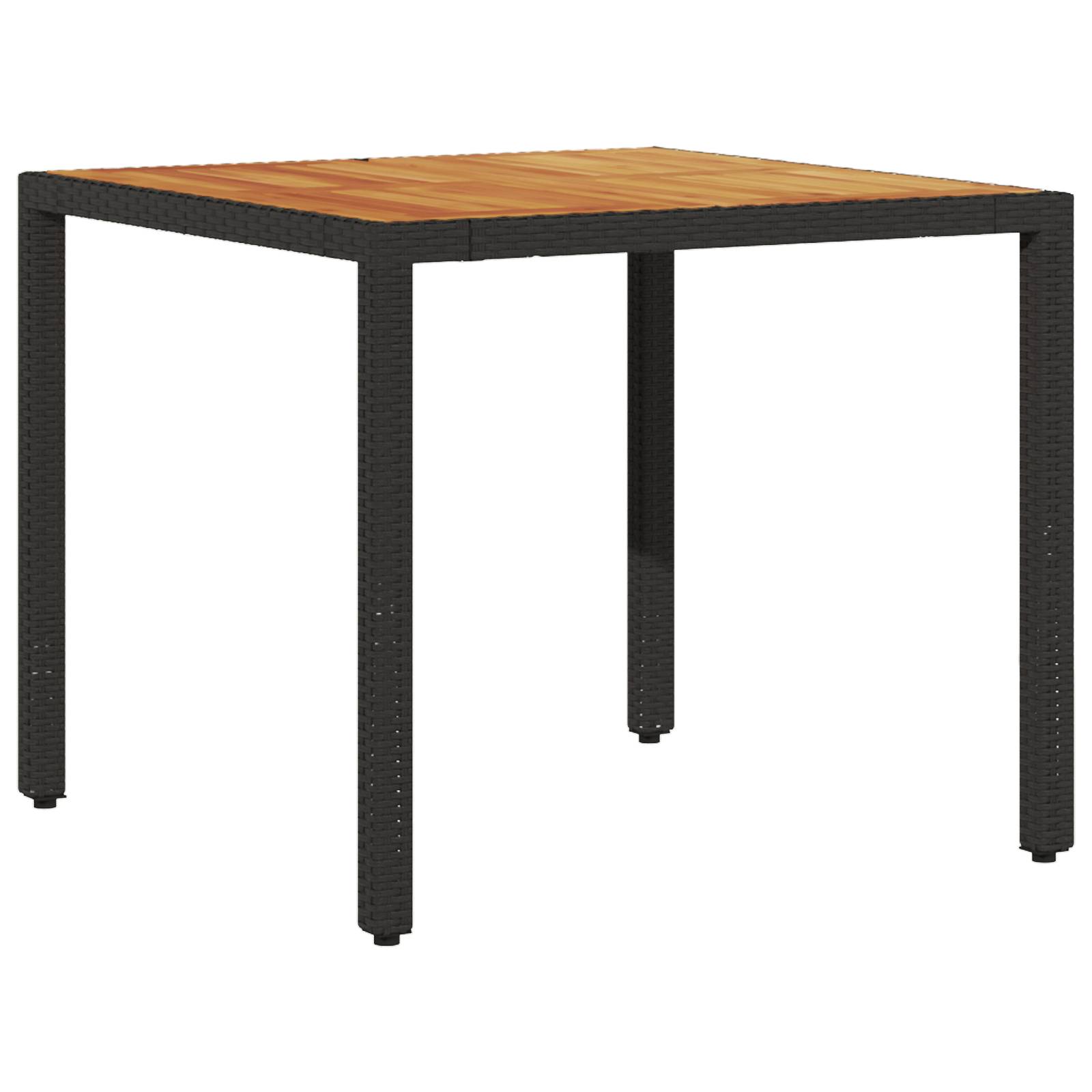 vidaXL 5-teiliges Garten-Essgruppen-Set mit Kissen in Schwarz aus Poly-Rattan